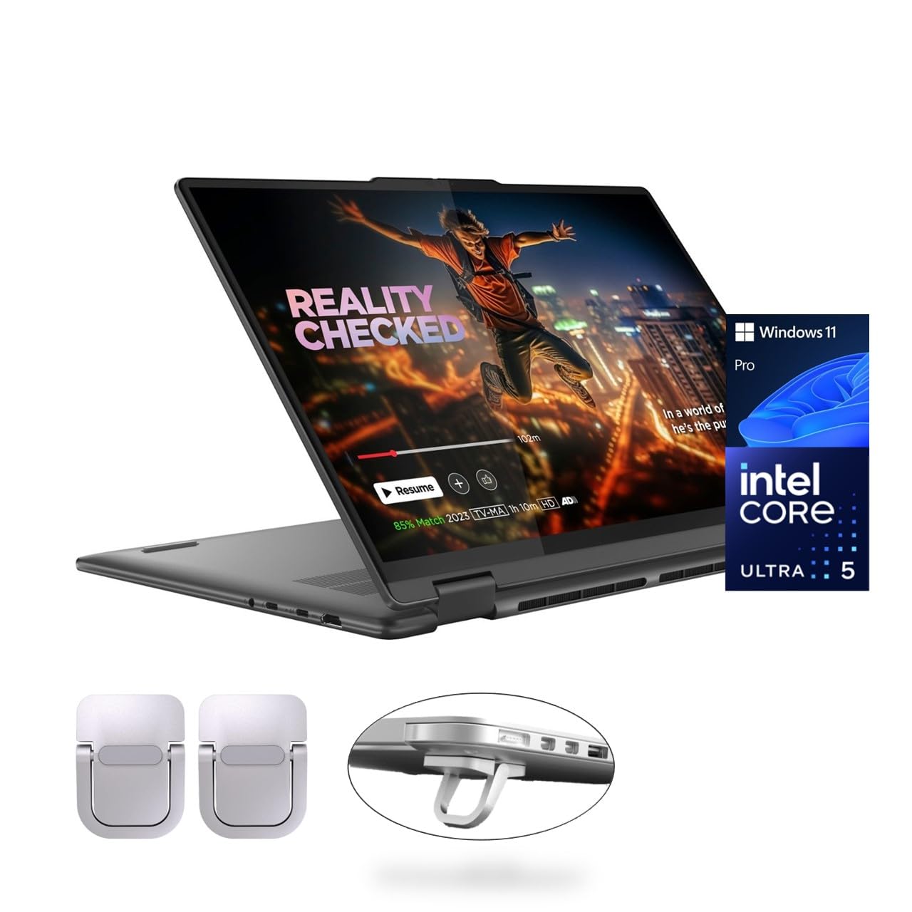 لپ تاپ 2 در 1 Lenovo Yoga 7i، صفحه نمایش لمسی 2K 16 اینچی، 
هسته Core Ultra 5 125U (بهتر از i7-1355U)، 
16 گیگابایت LPDDR5X، 
512 گیگابایت حافظه داخلی SSD، 
نورپردازی پشت صفحه کیبورد، 
دارای پورت Thunderbolt 4، HDMI 2.1، 
حسگر اثر انگشت، 
وای فای نسل 6E، 
وب کم، 
پایه قابل حمل PDG، 
سیستم عامل ویندوز 11 Pro