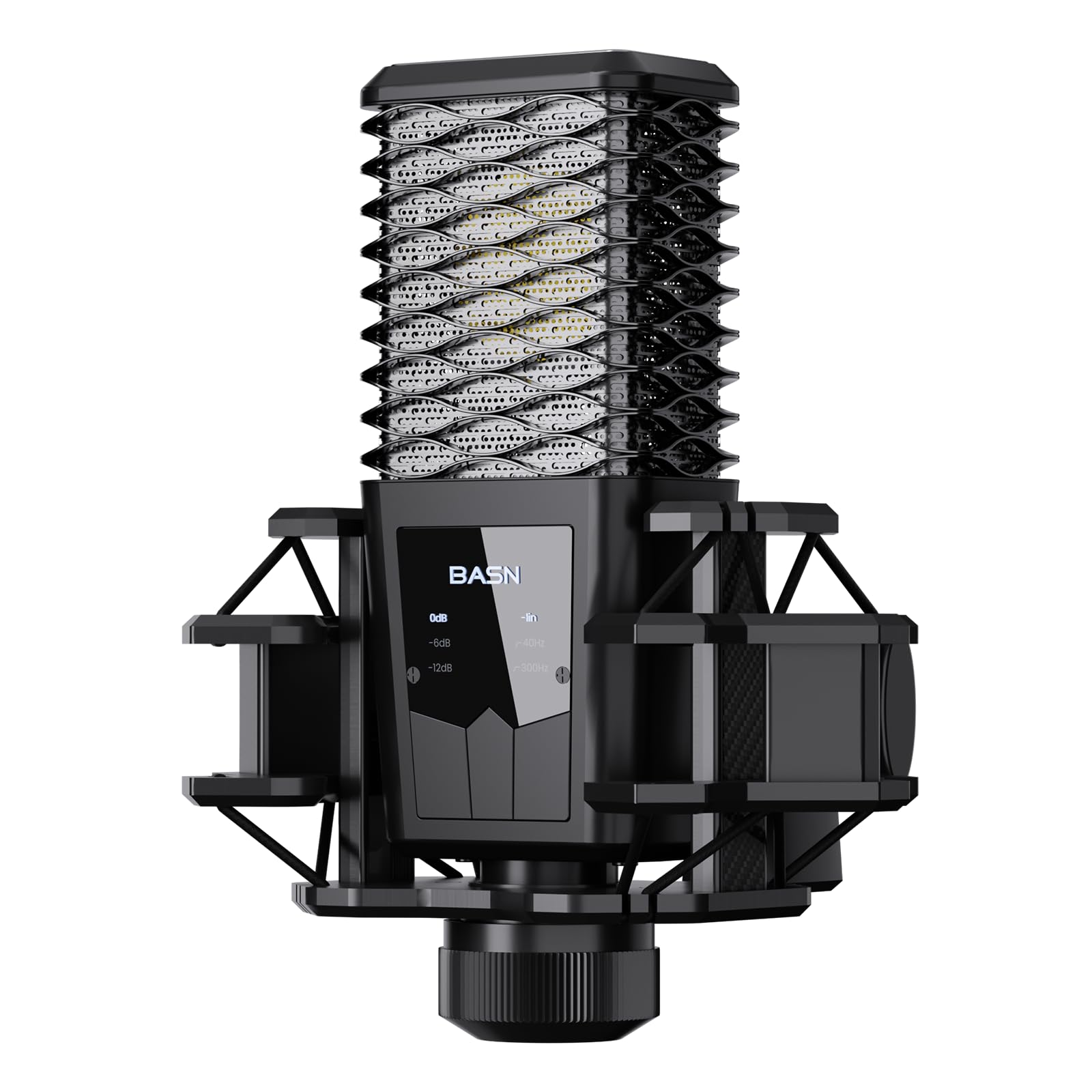 میکروفون استودیویی کاندنسر کاردیوید BASNLIFE BASN BMS2، حرفه ای برای ضبط صدا، پادکست، خوانندگی، استریمینگ و گیمینگ (مشکی)
