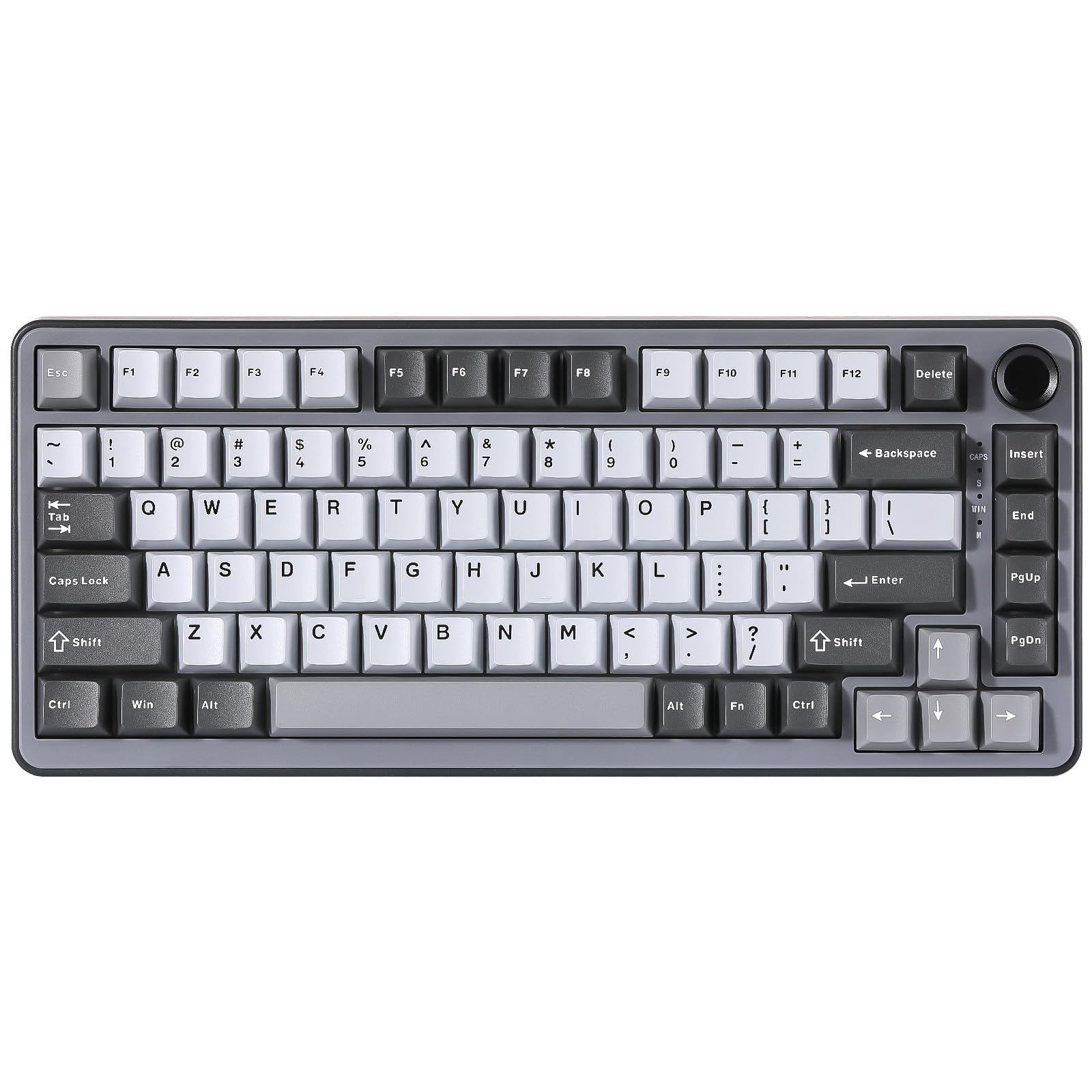 صفحه کلید مکانیکی YUNZII B75، صفحه کلید ۷۵٪ Hot Swappable با دسته، صفحه کلید بازی RGB Backlit Gasket با کلیدهای Double-Shot PBT، نمایه Cherry، برندهای WIN/MAC (خاکستری تاریک، سوئیچ Cocoa Cream V2) سوئیچ Cocoa Cream V2 خاکستری تاریک