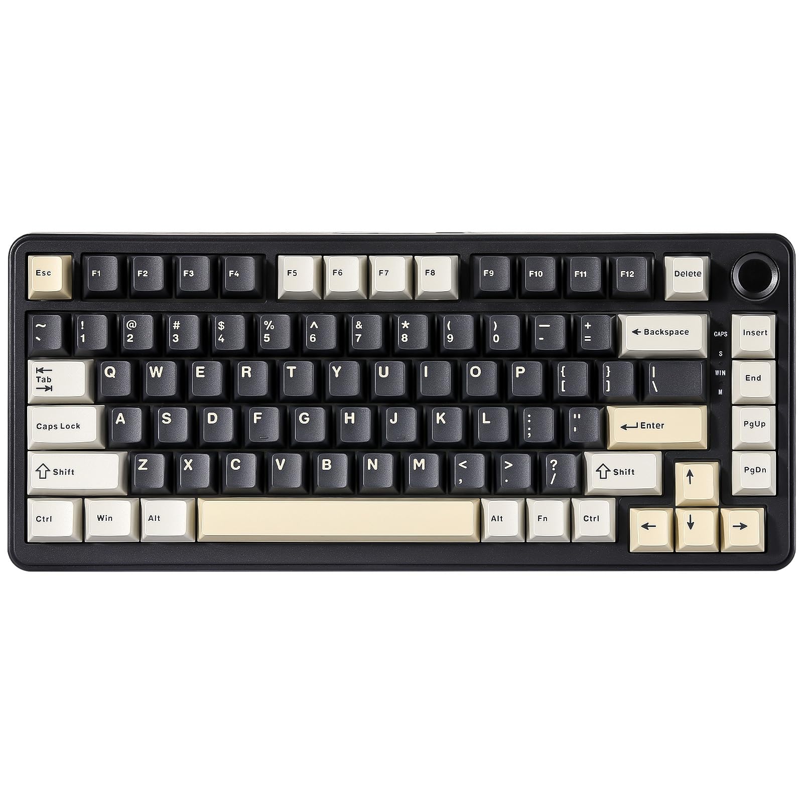 صفحه کلید مکانیکی YUNZII B75، صفحه کلید ۷۵٪ Hot Swappable با دسته، صفحه کلید بازی RGB Backlit Gasket با کلیدهای Double-Shot PBT، پروفایل Cherry، WIN/MAC (مشکی، سوئیچ خطی Milk V2) سوئیچ خطی Milk V2 مشکی
