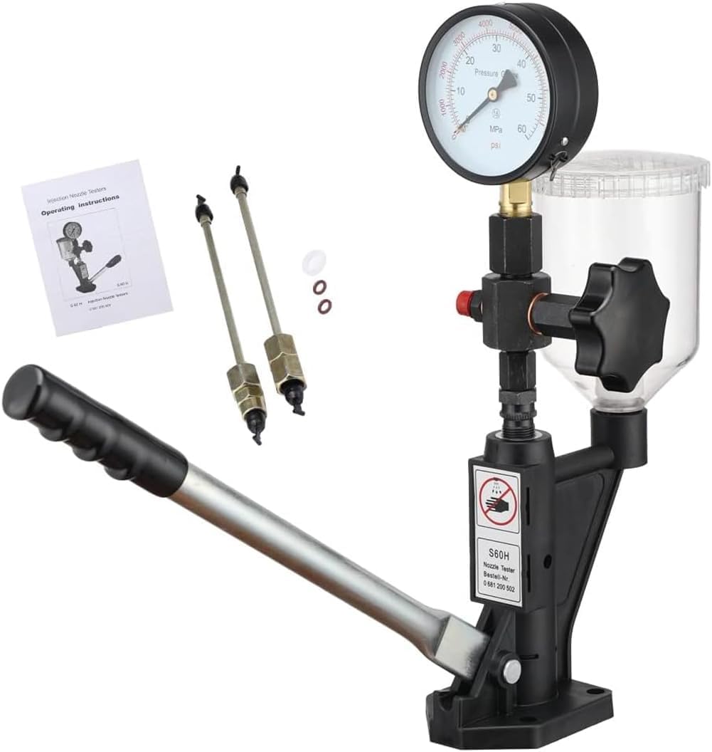 تستر اینجکتور دیزل 600Bar با دستگاه تزریق سوخت دیزل 8700PSI ، دستگاه تستر نازل اینجکتور دیزل با گیج دو قله برای تنظیم فشار نازل اینجکتور و تست فشار پاپ نازل اینجکتور دیزل را تست کنید