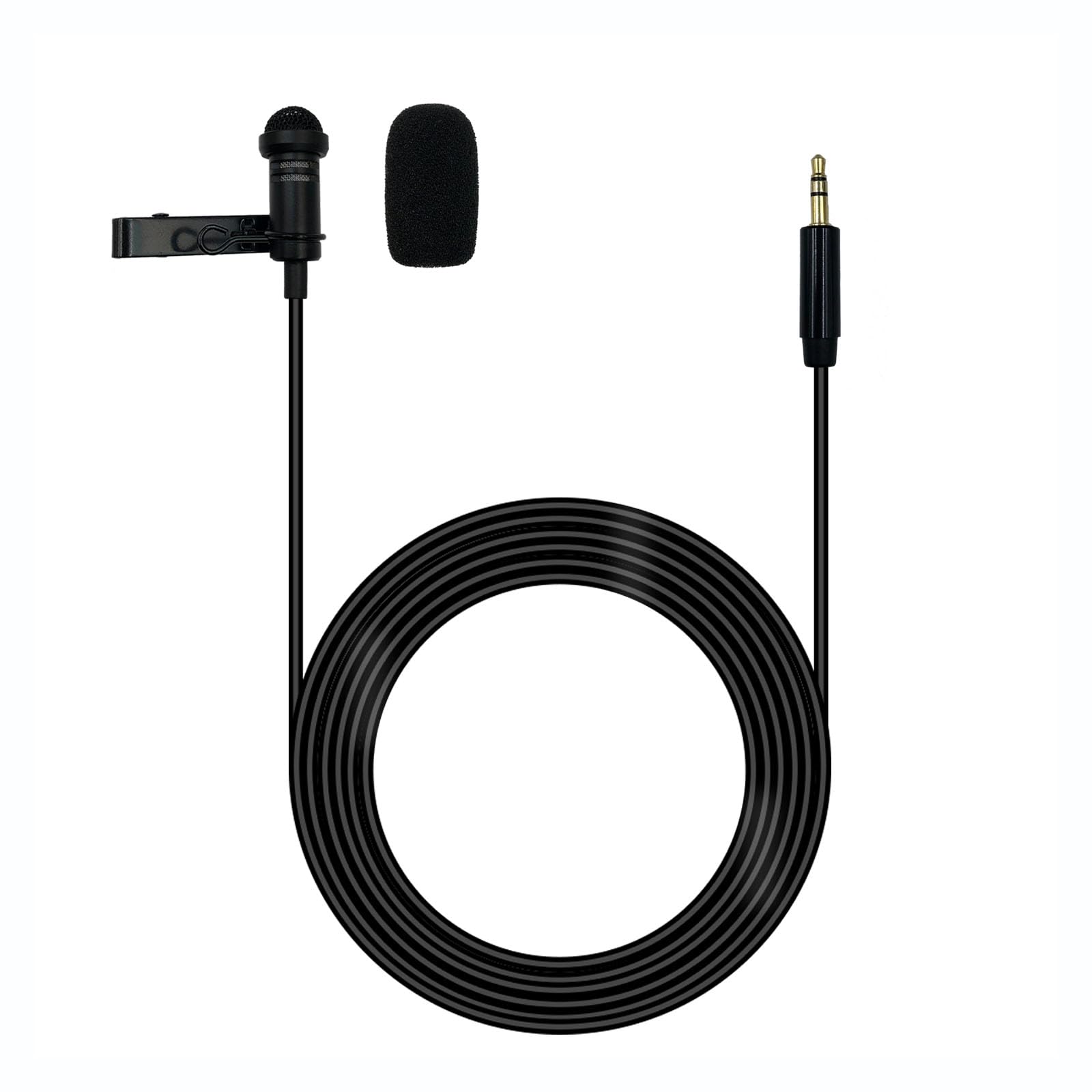 میکروفون لاوالیه SPTSSWET برای فرستنده‌های بی‌سیم DJI قابل استفاده با Rode Wireless GO II با میکروندشنر ۲ جهت‌گیر سه‌بعدی سیمی ۳.۵ میلیمتری TRS مناسب برای سخنرانی‌ها، پخش زنده ویدیوها در یوتیوب