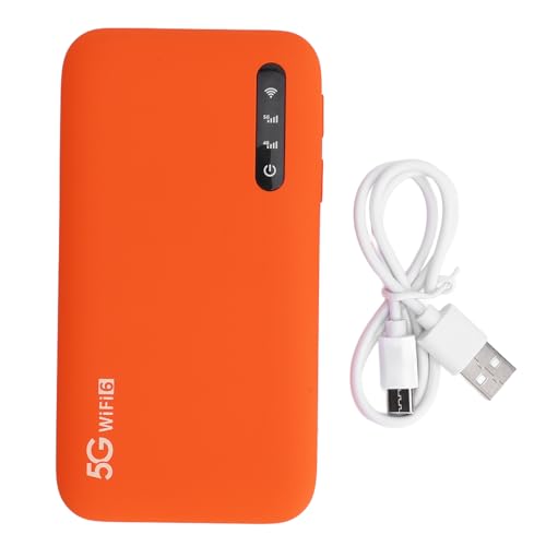 5G موبایل هات‌اسپات، روتر سفر قابل‌حمل با شیار کارت SIM که 16 کاربر را به صورت همزمان پشتیبانی می‌کند، دستگاه وای فای دو باند جیبی با باتری 6100 میلی‌آمپر ساعت، اینترنت امن برای خانه