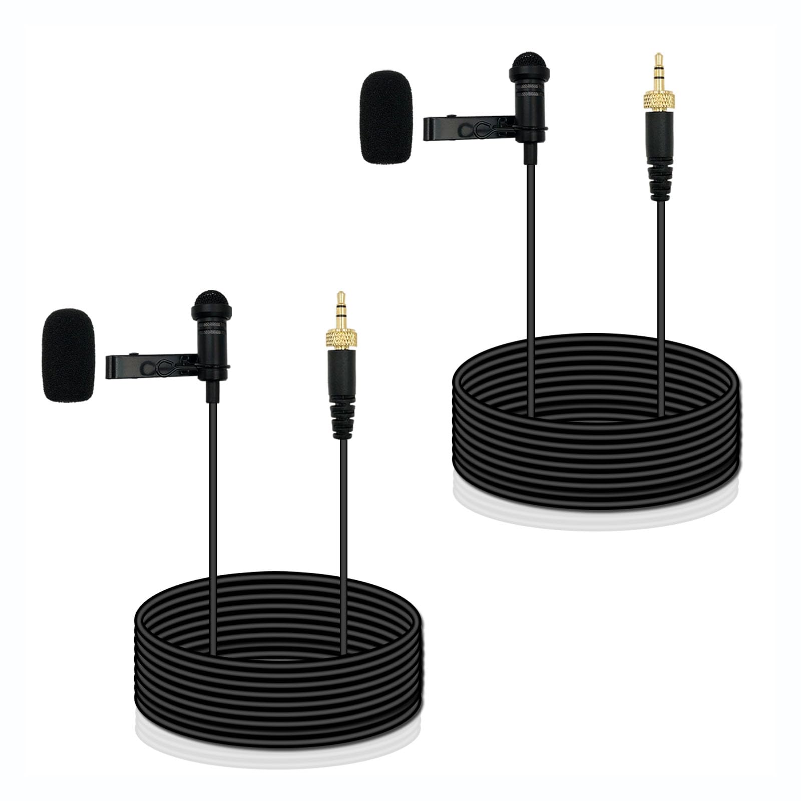 میکروفون لاوالیئر 2بسته SPTSSWET برای فرستنده بی‌سیم Sennheiser میکروفون کاندنسر اُمنی‌دایرکشنال با سیم 3.5 میلی‌متری برای کنفرانس‌ها و استریم زنده یوتیوب 5 فوتی رنگ مشکی (2)