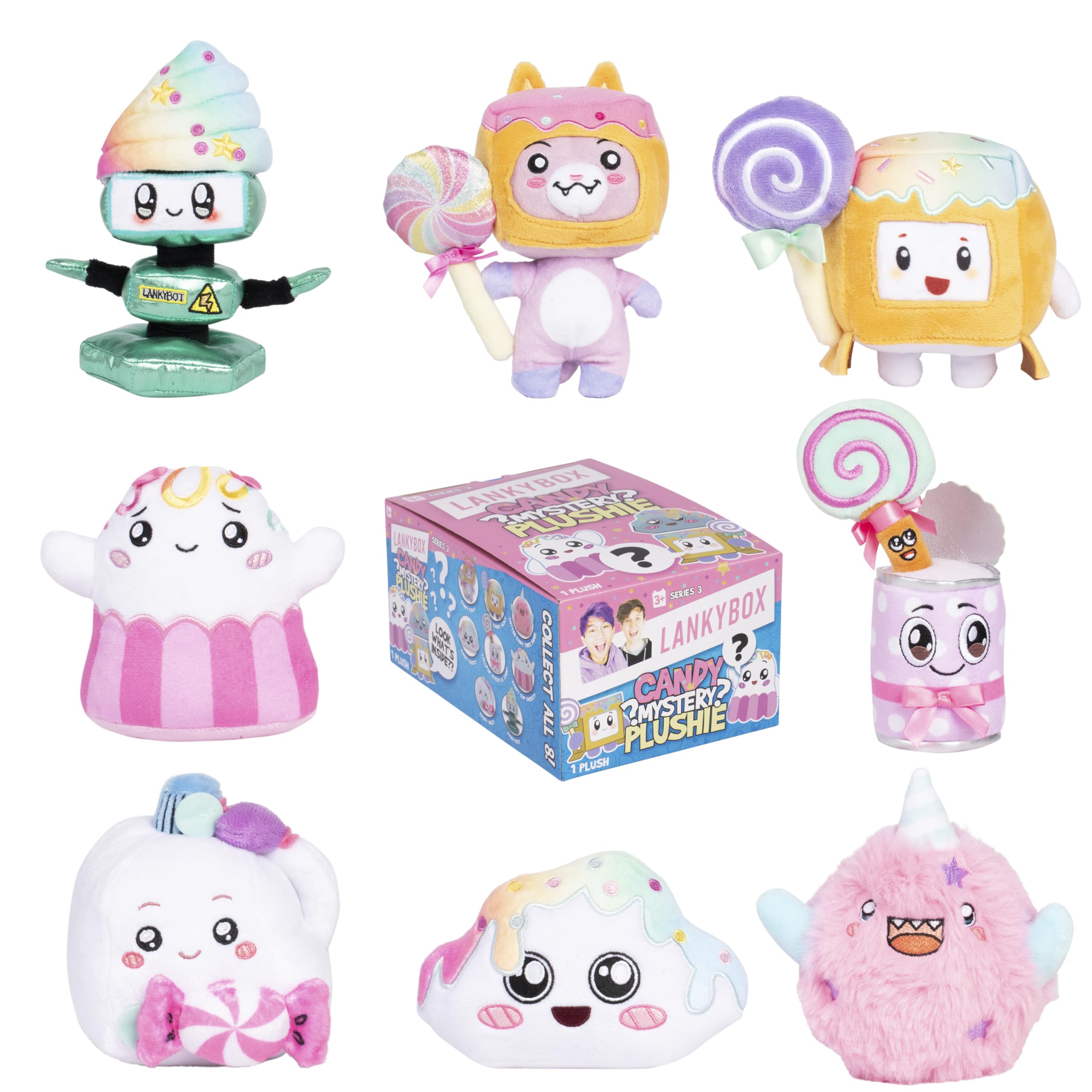 سری محبوب کوتاه‌قد Mini Mystery Plushie Series 3 از برند LankyBox – جعبه‌ی ناگهانی شگفت‌انگیز اسباب‌بازی نرم توپچین تمام شده از نوع شکل‌دار و دوست‌داشتنی، بازکردن مخفی‌مانده‌ی مفاجاه‌آور، همراه با حس خوشحالی، هدیه انحصاری LankyBox برای طرفداران