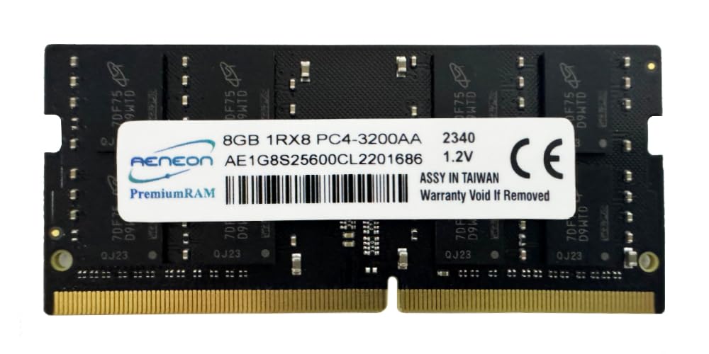 8GB 1Rx8 DDR4 3200 MT/s (PC4-3200AA) CL22 SODIMM 260-Pin 1.2V حافظه لپ تاپ - AE1G8S25600CL2201913