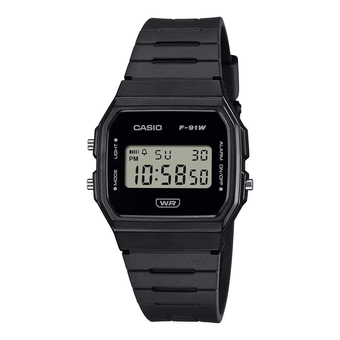 ساعت خط کلی Casio: مدل F-91WB-1ADF سیاه