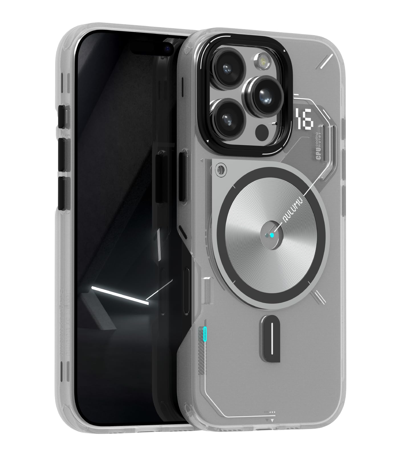 مورد حرارتی مغناطیسی Aulumu A16 برای iPhone 16 Pro | فناوری IMD | سازگار با Magsafe | آیفون 16 Pro سفید شفاف