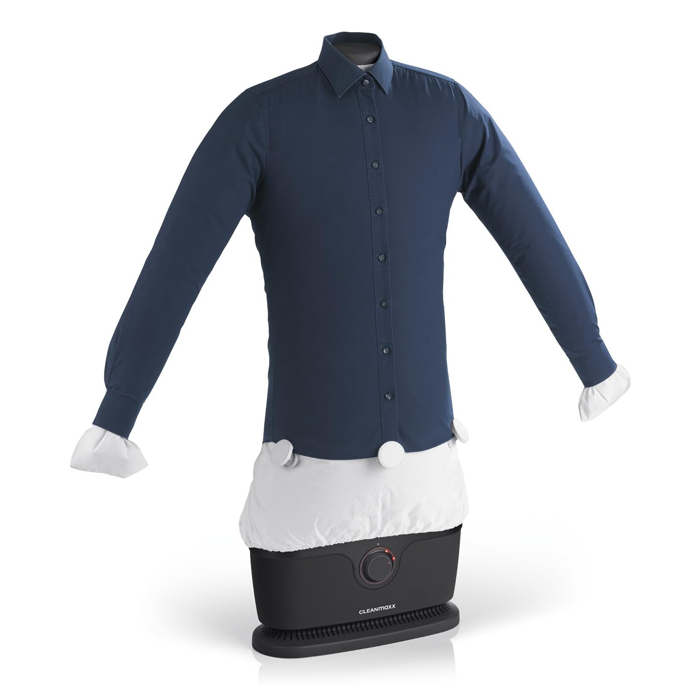 پشتیبانی از ترجمه همه چیز، CLEANmaxx Automatic Shirt Ironing Pro | جایگزین اتو، تخت اتوزن و بخارپاش | دستگاه اتو با عروسک اتوبرای پیراهن‌ها، بلوزها و پیراهن‌ها | نوآورانه و کارآمد سیاه Pro سیاه