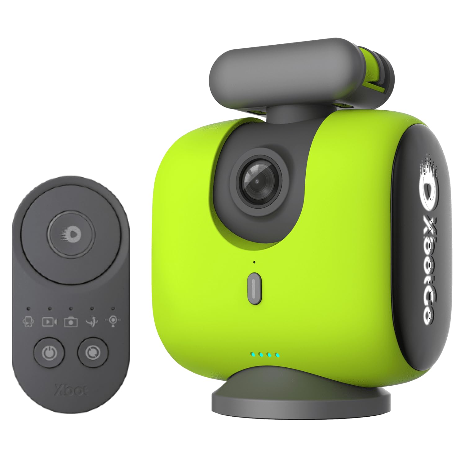 دوربین اکشن ورزشی Chameleon AI Powered ایکس بات گو، سیستم ردیابی ژیمبال ورزشی با توانایی پیگیری تیم و بازیکن، ویدیو 4K COMS، چرخش 360 درجه، 120 درجه زاویه دید، پخش زنده (سبز لیمو)