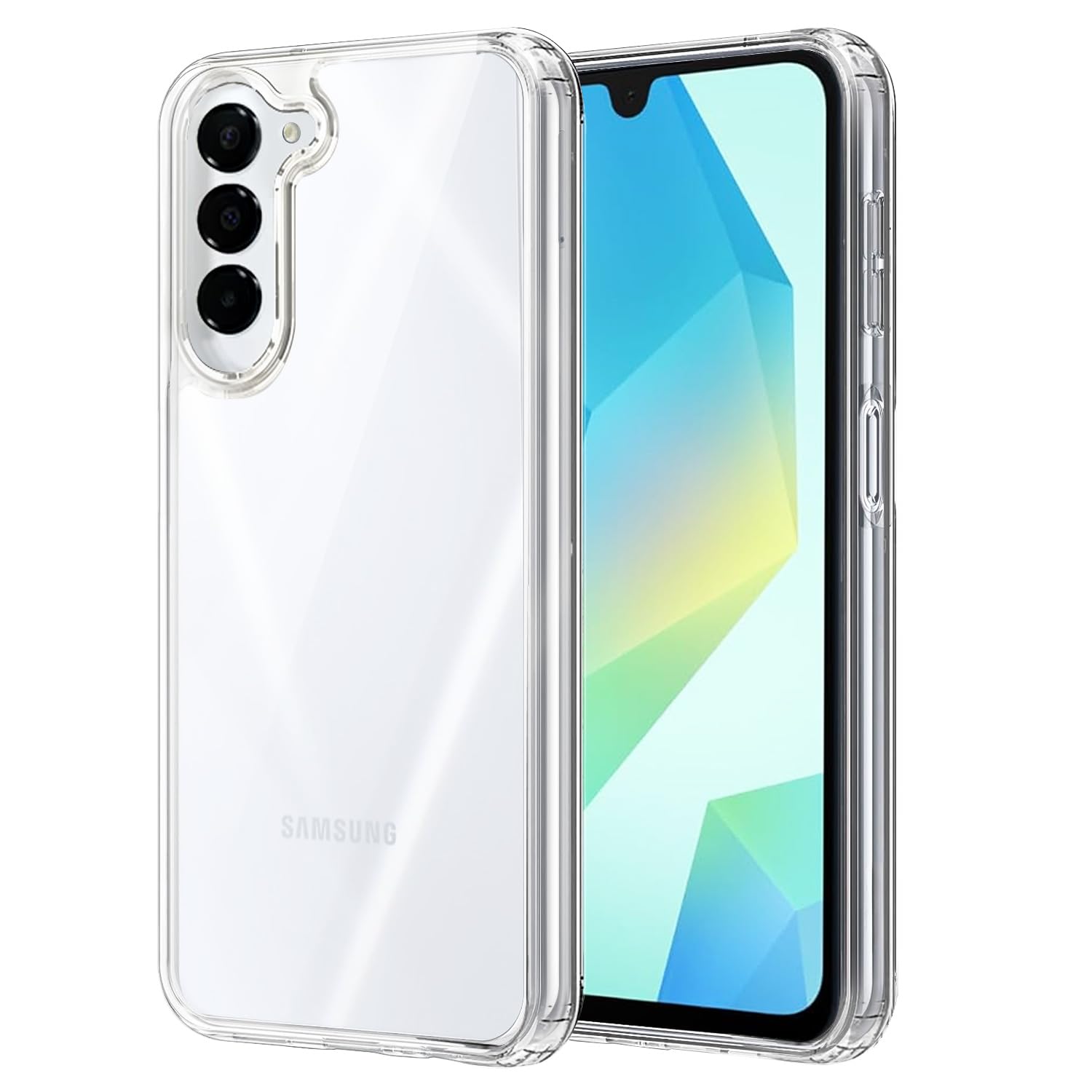 مورد شفاف کریستالی جفت شده با تکنولوژی TPU + پلی‌کربنات سازگار با Samsung Galaxy A16 - مقاومت در برابر زرد شدگی، سازگاری با شارژ بی‌سیم، مورد محافظ، کاور ضد‌ضربه