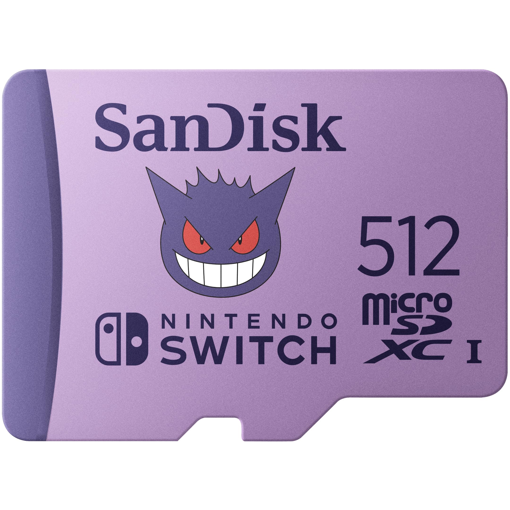 کارت حافظه SanDisk Pokémon Gengar microSD برای Nintendo Switch 512 گیگابایت (سرعت خواندن تا 100 مگابایت بر ثانیه، سرعت نوشتن تا 90 مگابایت بر ثانیه، کیفیت وضوح بالا 4K، V30، U3) 512 گیگابایت Pokémon Gengar
