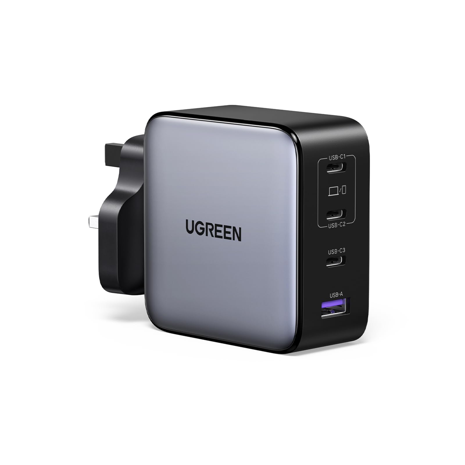 شارژر USB-C از UGREEN Nexode با فناوری GaN، با ۴ پورت و خروجی تا ۱۴۰W برای لپ‌تاپ؛ آداپتور شارژ سریع دیواری Type-C سازگار با مک‌بوک پرو/ایر، Dell XPS، iPad با ۶۵W، iPhone 16 Pro با ۳۰W، Samsung S24U با ۲۵W و غیره