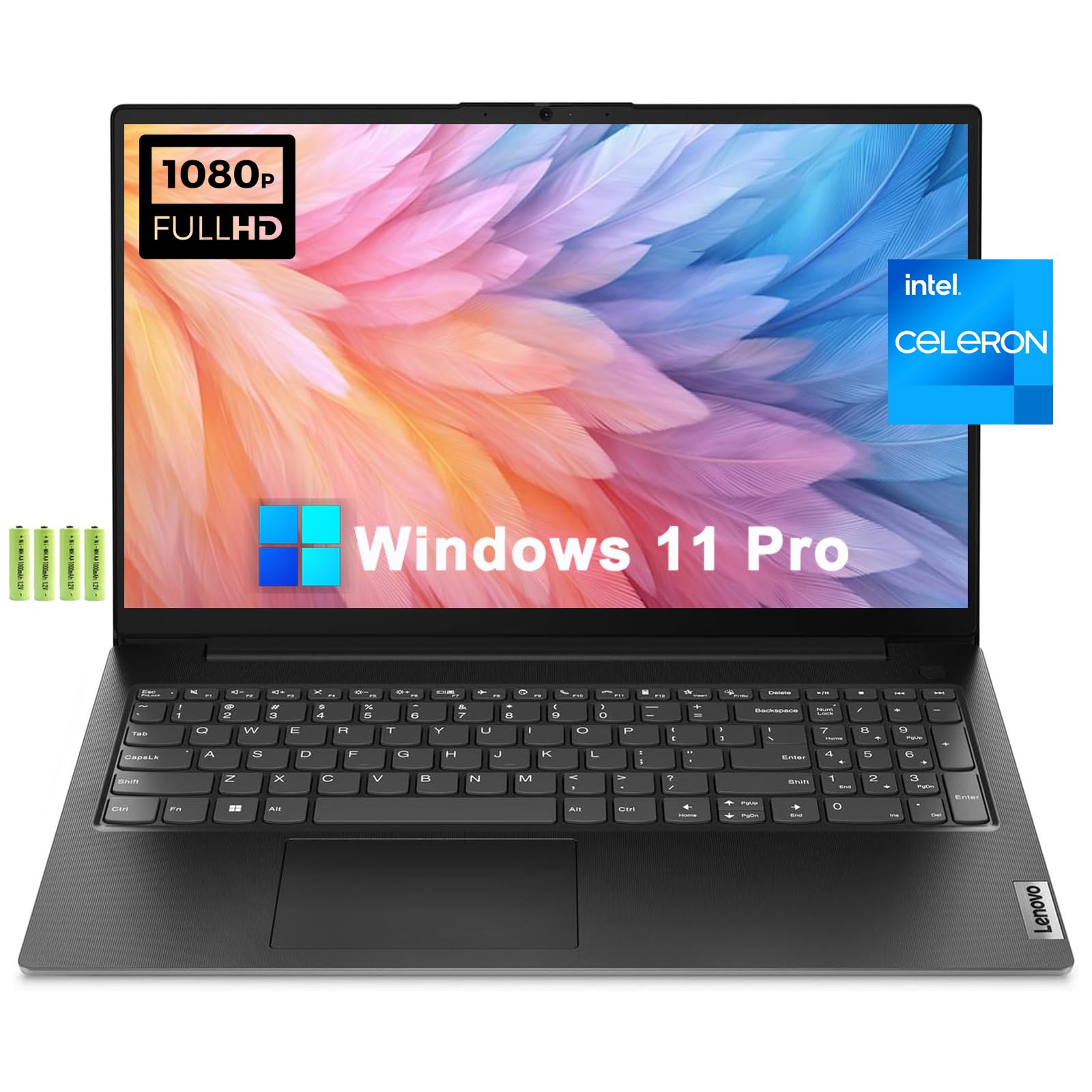 لپ تاپ لنوو V15 Gen2 15.6 "FHD کسب و کار و خانه، پردازنده Intel Celeron N4500، 16GB RAM، 1TB SSD، صفحه کلید عددی، Wi-Fi، BT 5.1، وبکم، RJ-45، HDMI، ویندوز 11 پرو، با باتری