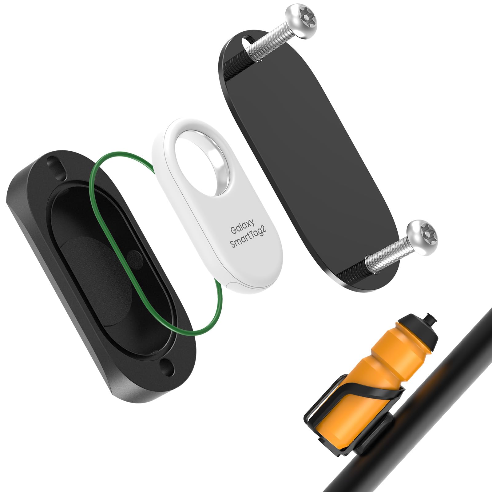 SUPMEGA Bike Mount برای Samsung Galaxy SmartTag2، مخفی زیر قفل بطری دوچرخه، نگهدارنده دوچرخه ضدآب و ضد سرقت با پیچ های امن برای اسمارت تگ2 ردیاب GPS