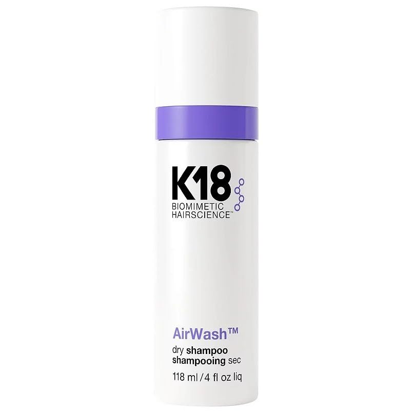 شامپو خشک K18 AirWash™، غیر اسپری، تعادل پوست سر را حفظ می‌کند و تولید چربی‌های اضافی را کنترل می‌کند، حجم 4 اونس