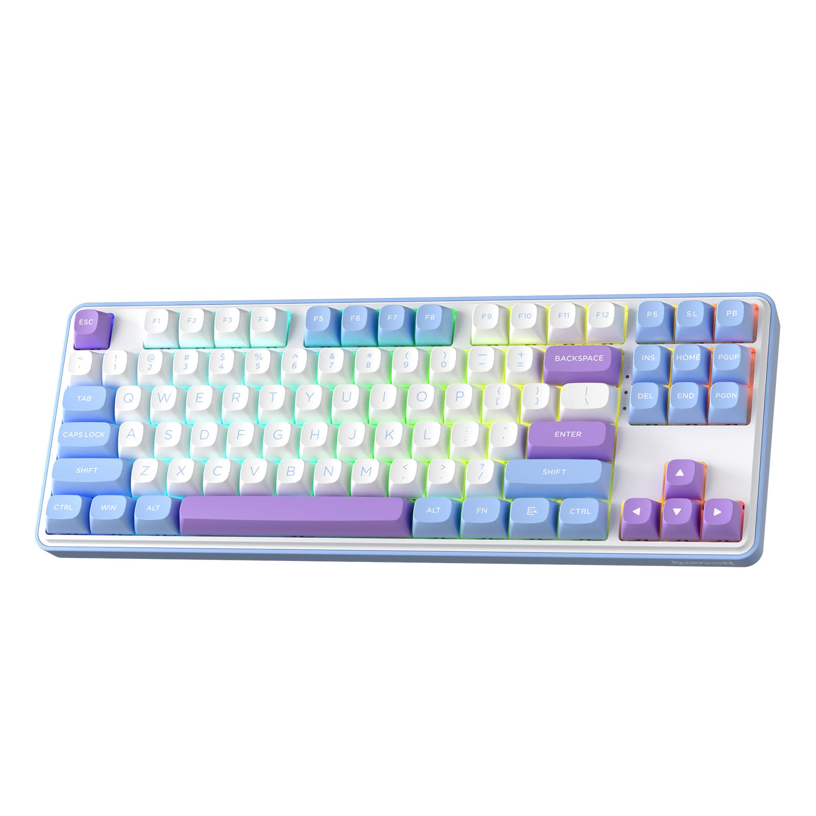 کیبورد بازی بی‌سیم Redragon K707 PRO 80٪ RGB با گسکت، کیبورد مکانیکال 87 کلیدی TKL با 3 حالت، Keycaps پایان گرد و لایه‌ای پنج Noise Cancellation، سوییچ خطی سفارشی Mint Mambo Switch K707 PRO