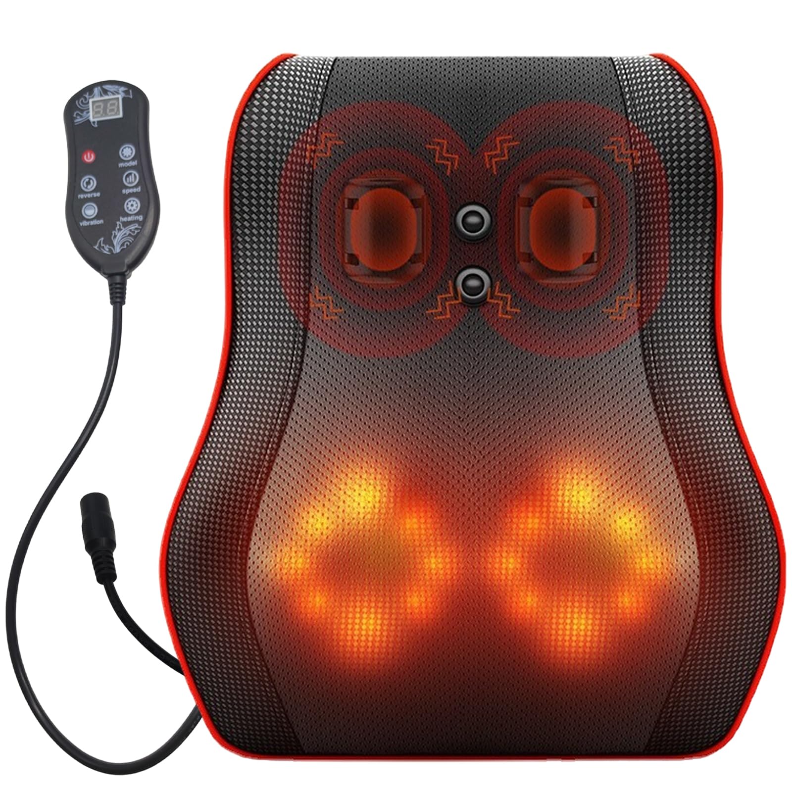Weixiaoba Neck Back Massager with Remote Control, 16 Massage Deep Shiatsu Head Kneading Shoulder Heat for Muscle Body Leg Pain, Electric Hot Pillow Home Office Use