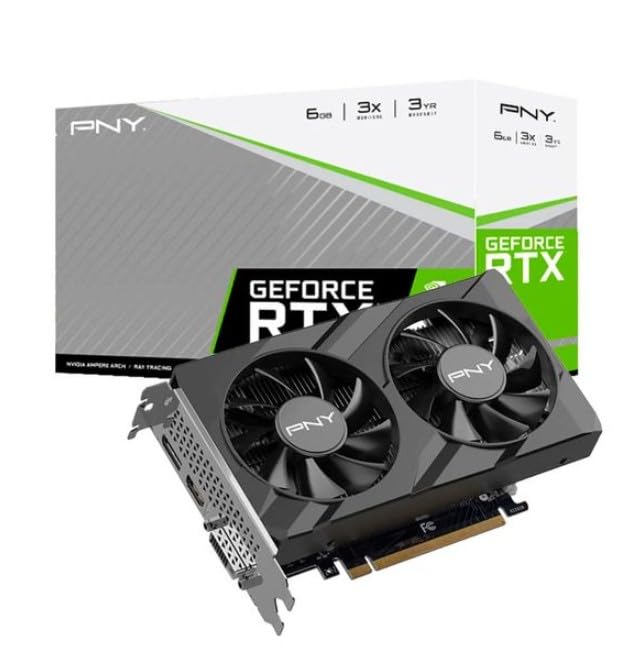 PNY نقشه‌های گرافیکی Nvidia PNY GeForce RTX 3050 Verto دوگانه فن 6GB