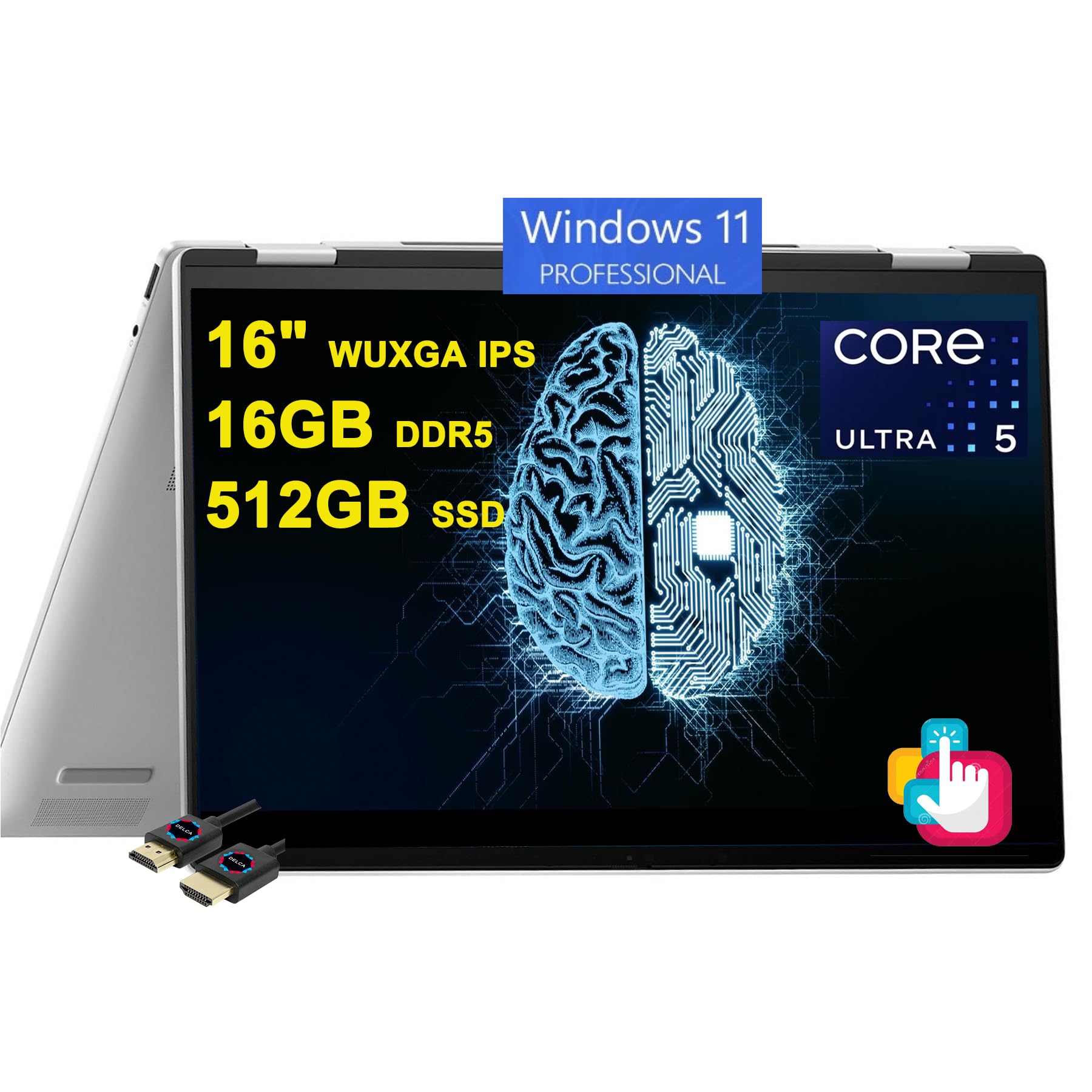 لپ تاپ HP Envy x360 2-in-1 AI | لمسی 16 اینچی WUXGA | اینتل 12 هسته ای Ultra 5 125U (>i7-1335U) | 16GB DDR5 512GB SSD | صفحه کلید با نور پس زمینه | درباره Thunderbolt | دوربین حریم شخصی | اداری 2021 Pro | ویندوز 11 Pro | لوازم جانبی شامل DLCA