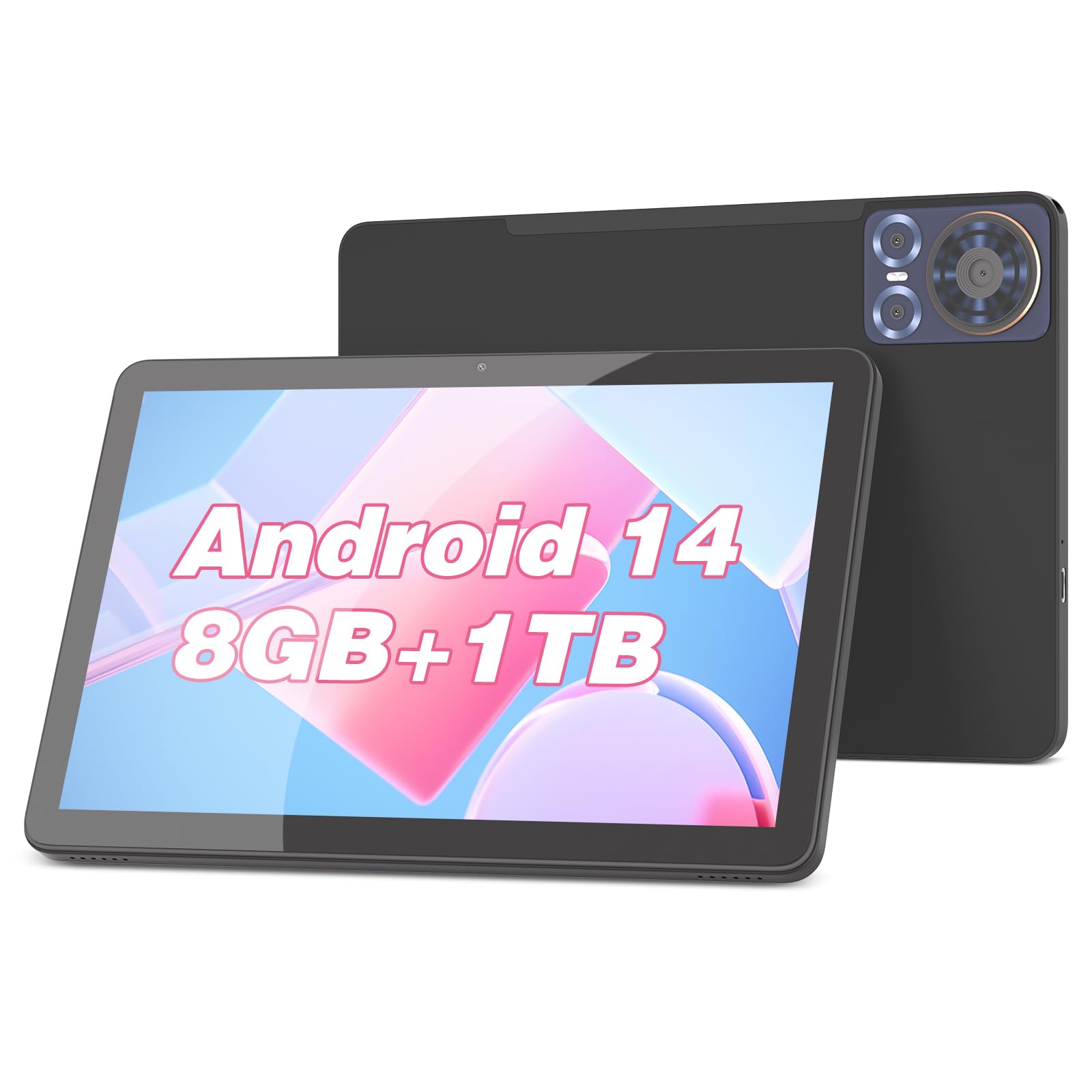 تبلت C idea10.1 اینچ، تبلت اندروید 13، تبلت 5G دو سیم کارت 8GB RAM 1TB ROM، باتری 10000mAh با کیبورد بلوتوث، موس و اسپیکر CM8300plus (مشکی)