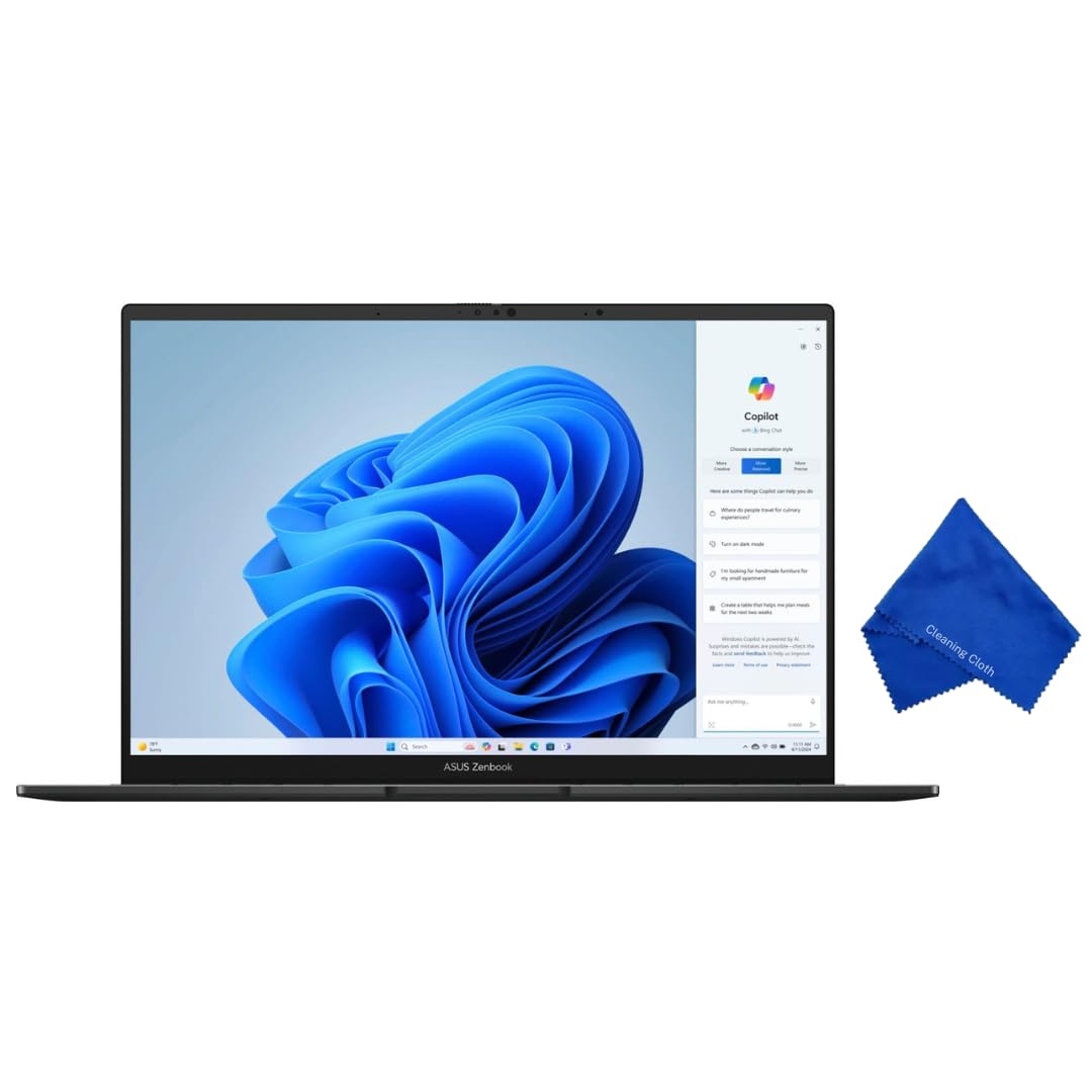 لپ تاپ لمسی ایسوس Zenbook 14 OLED 14 اینچ WUXGA - اینتل کور Ultra 5، 8 گیگابایت رم، 512 گیگابایت اس اس دی، ویندوز 11 (همراه با پارچه میکروفایبر) - جاسپر گری (Q415MA-U5512)