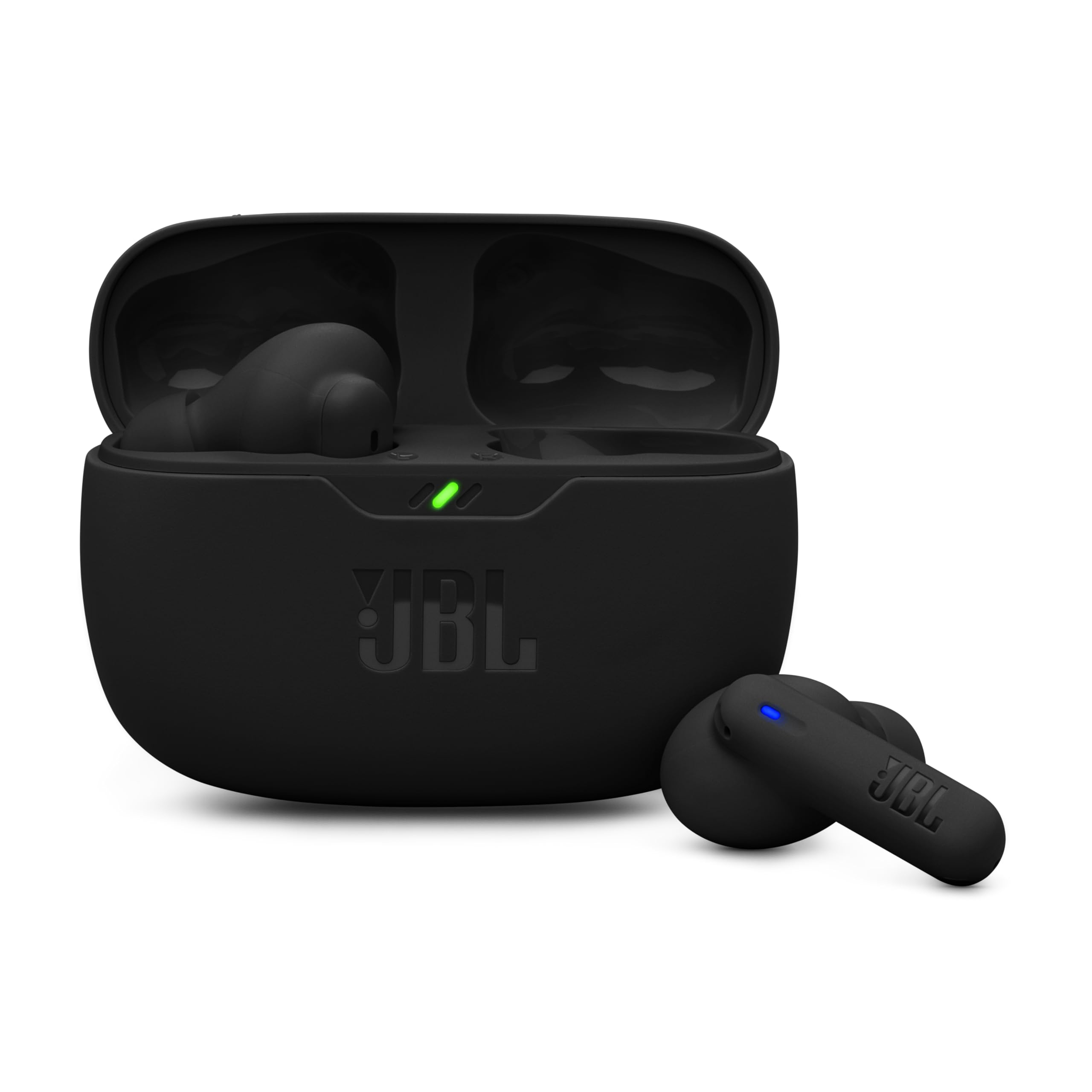 JBL موج Beam 2 Adaptive Noise Cancelling با Smart Ambient True گوشی های بی‌سیم، صدای عمیق باس، طراحی راحت، باتری 40 ساعته، دست‌های آزاد + VoiceAware، ضدآب و ضد گرد و غبار - سیاه، JBLWBEAM2BLK JBLWBEAM2BLK سیاه