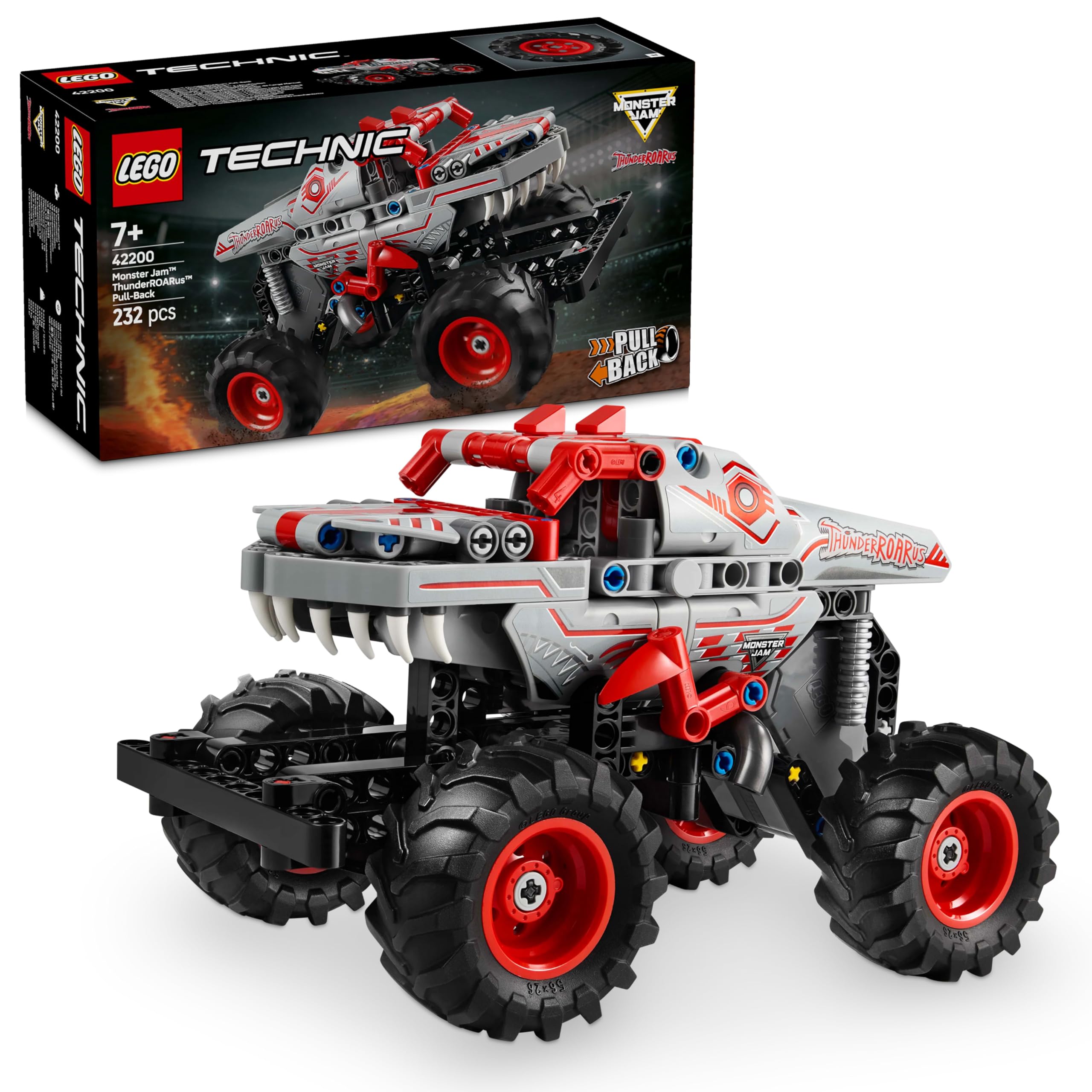 ماشین جمع‌کنی تیکنیک LEGO Monster Jam ThunderROARus - هدیه‌ای مناسب برای پسران و دختران 7 سال به بالا که عاشق بازی خلاقانه هستند