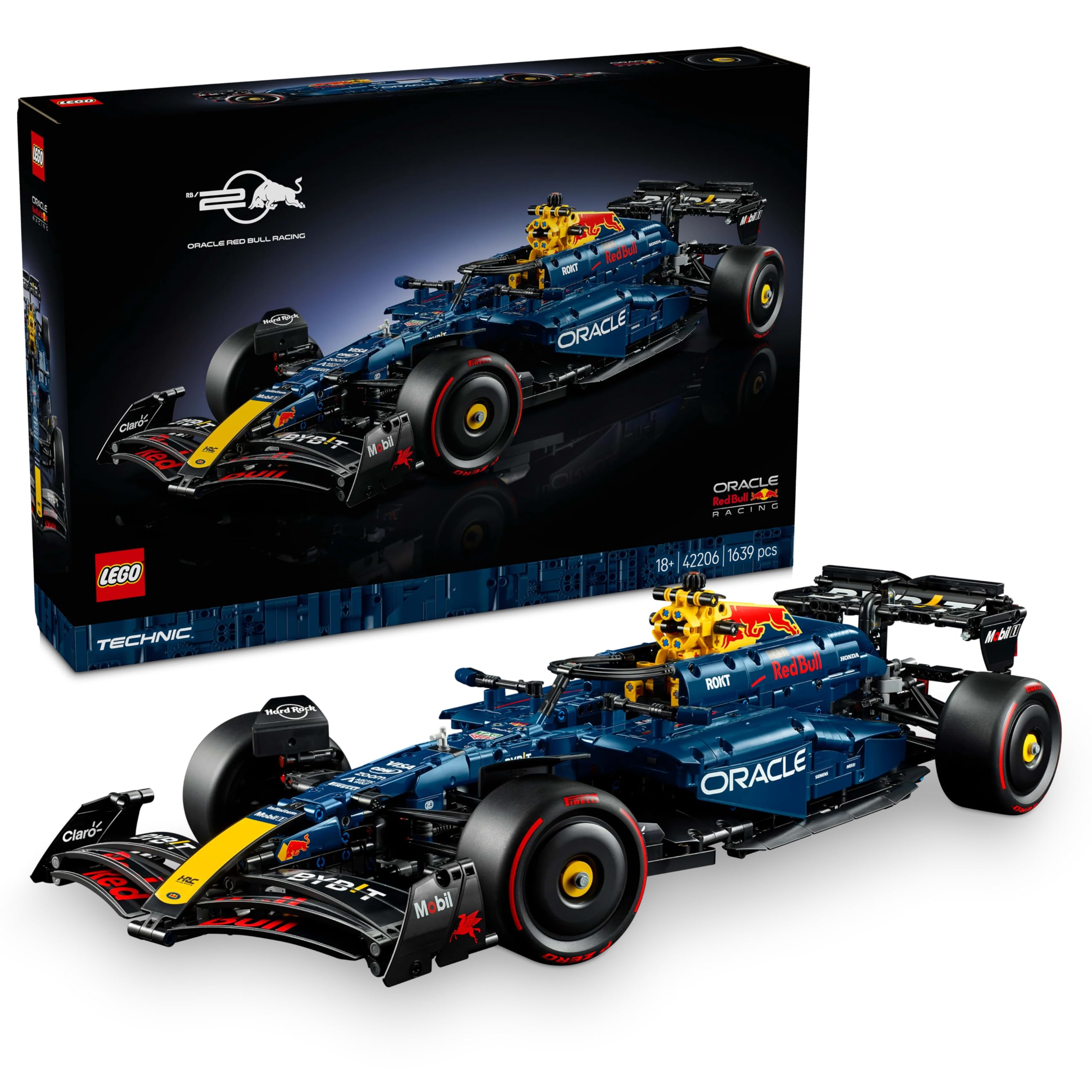 مجموعه مدل خودروی فرمول ۱ تکنیک اوراکل رد بول ریسینگ RB20 LEGO - ست ساخت و ساز قابل جمع‌آوری با مقیاس ۱:۸ موتور V6، گیربکس، دنده‌گیری و سیستم DRS - ایده هدیه برای طرفداران بزرگسال و نوجوان مسابقات موتورسواری - 42206