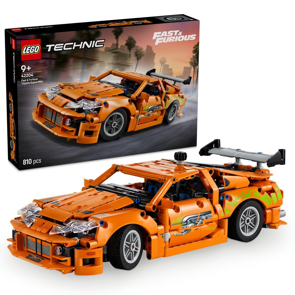LEGO تکنیک سریع و خشن تویوتا سوپرا MK4 اسباب بازی اتومبیل - موتور 6 سیلندر و درهای باز شده - کیت مدل‌سازی برای پسران و دختران 9 ساله یا طرفداران بزرگسال موتور - ایده هدیه تولد - 42204