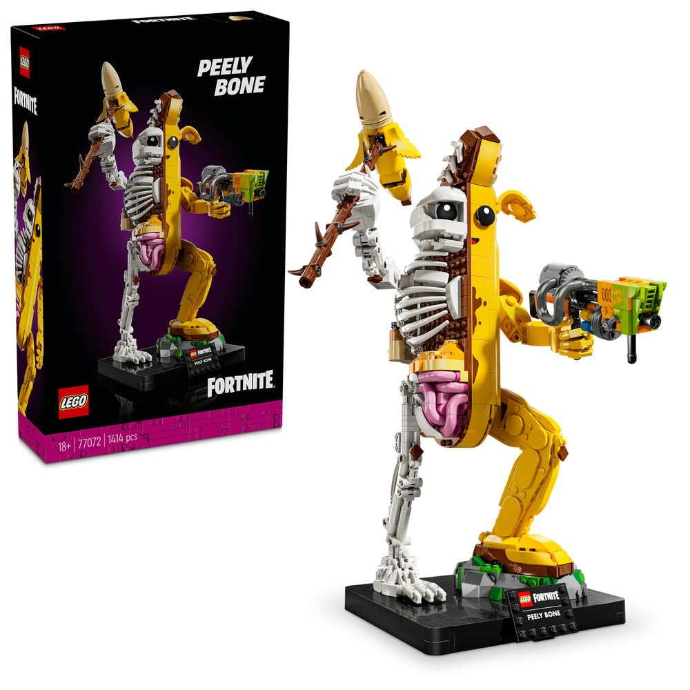 مجموعه اشکال مدل بازی کاراکتر بازی ویدیویی LEGO Fortnite Peely Bone، برای ساخت بزرگ‌سالان، تزئینات میز، هدیه برای مردان، زنان و گیمرها 77072
