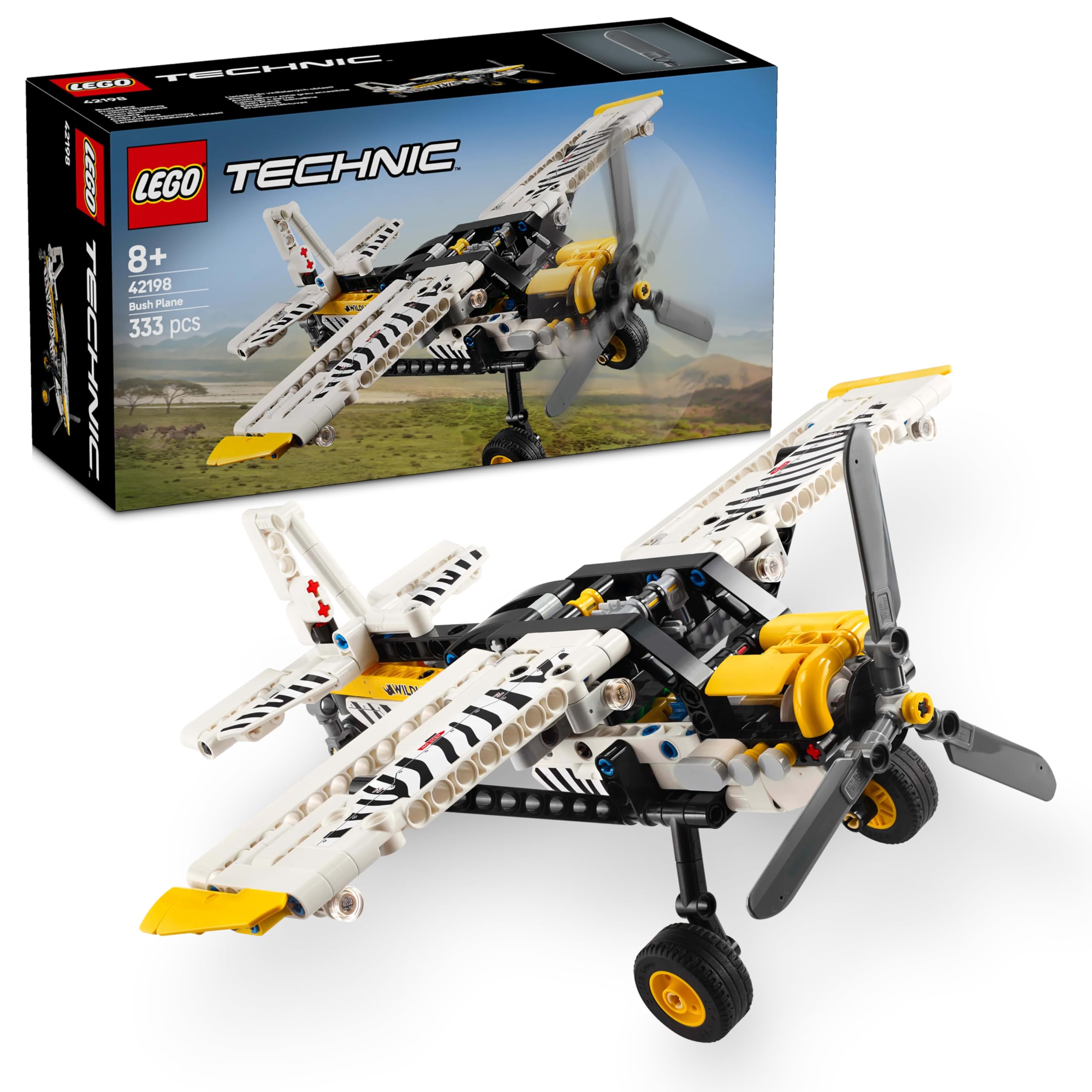 مدل هواپیمای توییک بوش از LEGO - مجموعه‌ی‌اسباب‌بازی هواپیما برای پسران و دختران ۸ ساله و به بالا - پروپلر چرخان و موتور پیستون برای بازی‌های نقش‌آفرینی خیالی - ایده‌ی هدیه‌ی تولد کودکان ۴۲۱۹۸