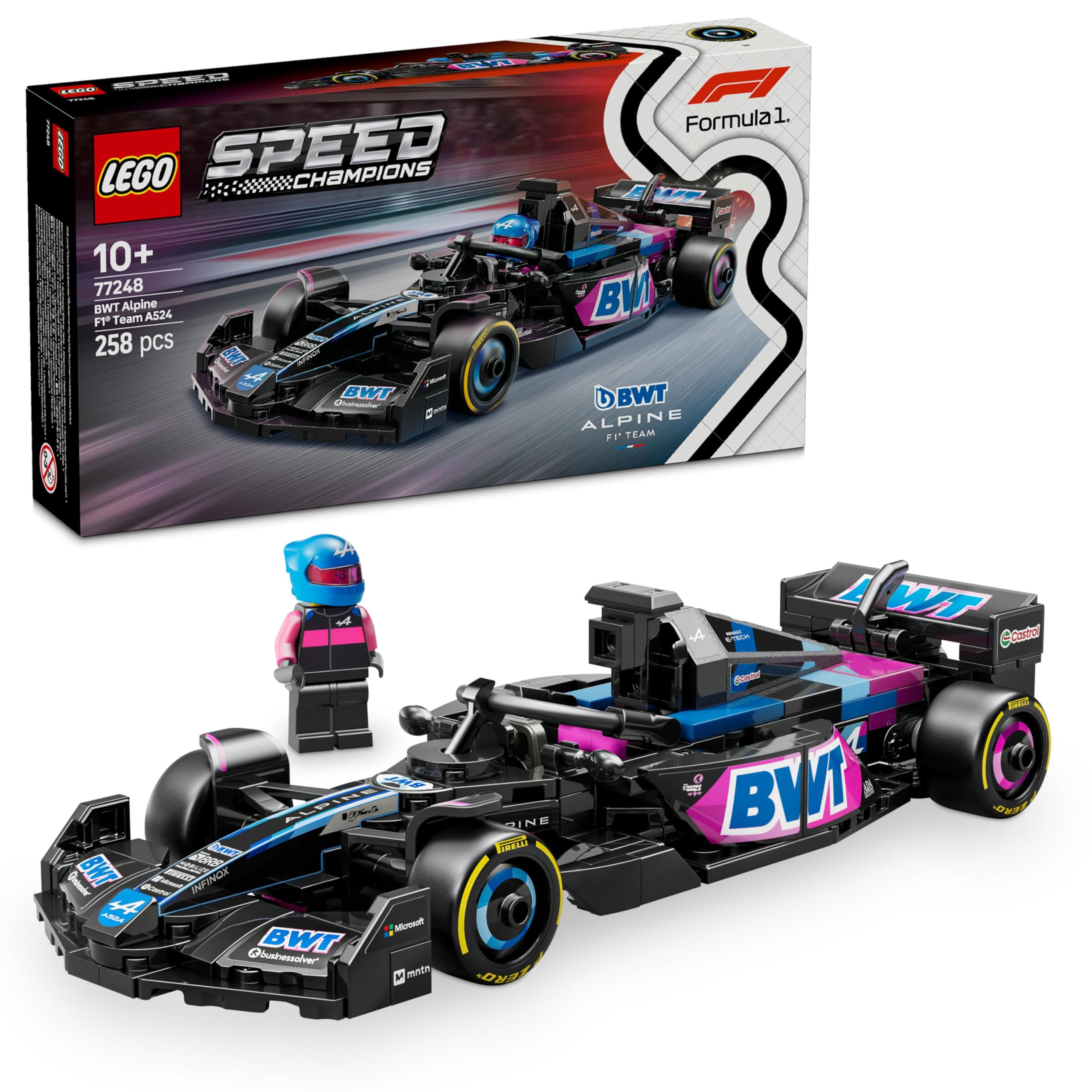 LEGO
سرعت قهرمانان BWT Alpine تیم F1 اسباب بازی ماشین مسابقه A524 با یک عروسک کوچک راننده فرمول 1 قابل جمع‌آوری - مجموعه مدل‌ها برای پسران و دختران 10 ساله یا هواداران بزرگسال موتورسپورت 77248
