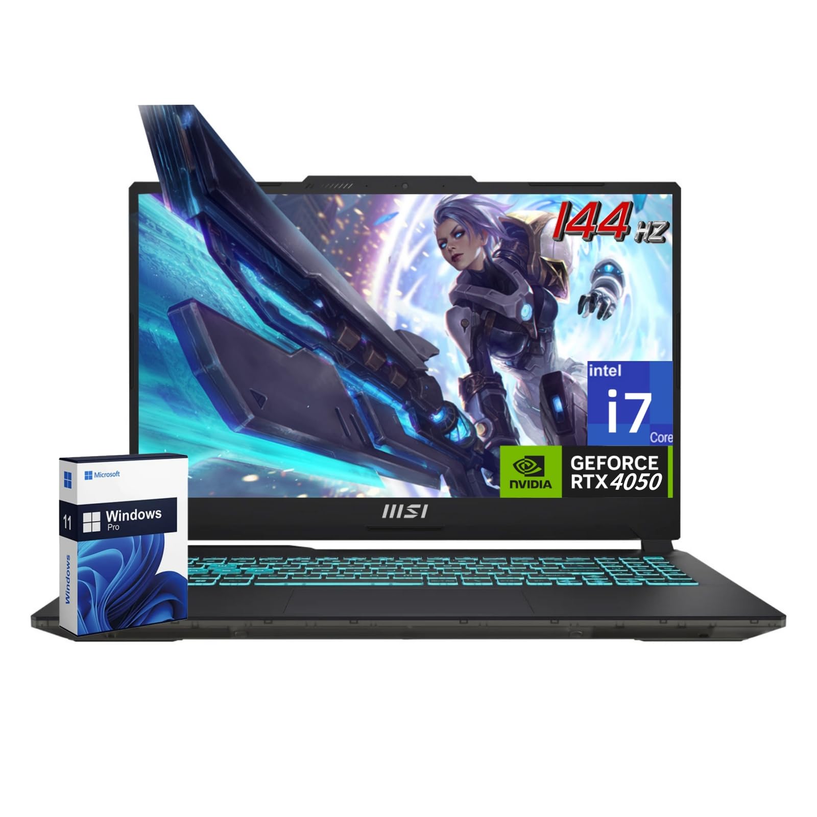 لپ تاپ بازی MSI Cyborg 15، GeForce RTX 4050، صفحه نمایش 15.6 اینچی IPS FHD (1920x1080) 144Hz، پردازنده Intel نسل 13 ای 10 هسته ای i7-13620H، 32 گیگابایت DDR5، 2 ترابایت SSD، صفحه کلید بک لیت، Wi-Fi 6، وبکم، ویندوز 11 Pro.