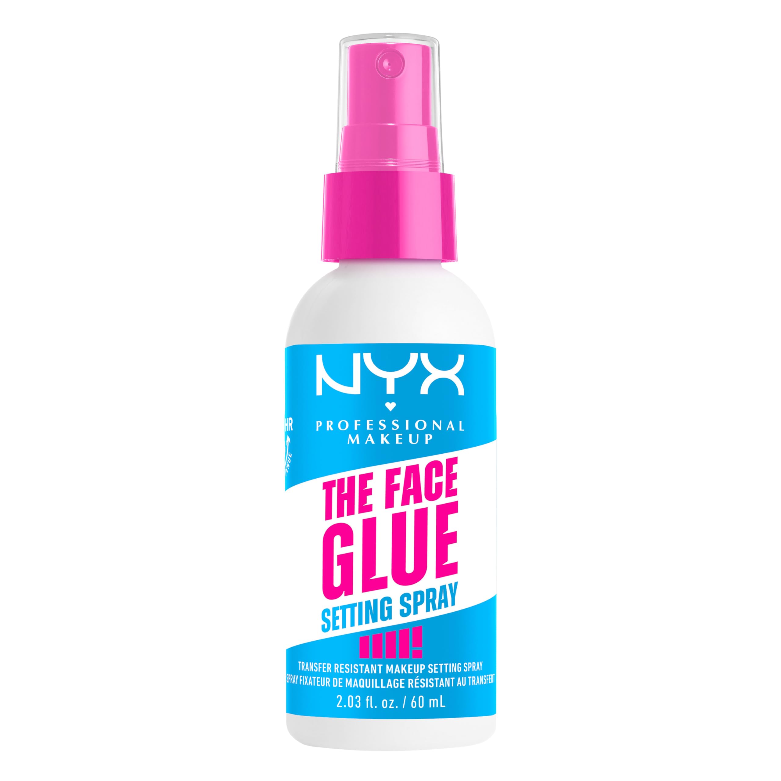 استفاده از NYX Professional Makeup The Face Glue Setting Spray، اسپری ثابت کننده آرایش، تا ۲۴ ساعت آرایش، سبک و با دوام، مقاوم در برابر انتقال و ضد آب، حجم ۶۰ میلی‌لیتر