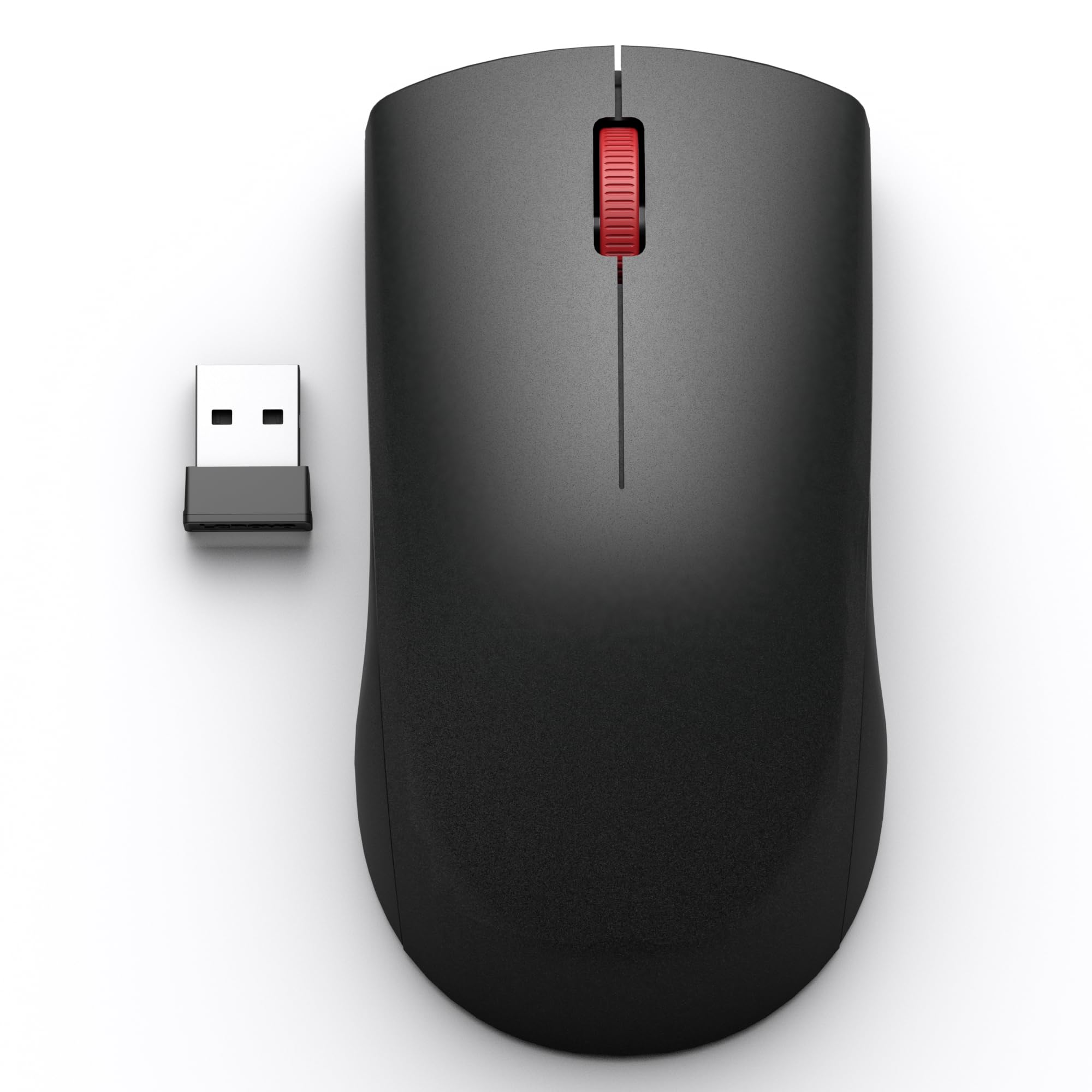 ماوس بی‌سیم لنوو (WL150) - ماوس ارگونومیک 2.4 گیگاهرتزی با نانو USB-A - 3 میلیون کلیک، 1000 دی‌پی‌ای، طراحی بی‌سیم کوچک و قابل حمل، ماوس USB برای مک‌بوک، لپ‌تاپ، کامپیوتر شخصی، کروم‌بوک، دفتر، رنگ مشکی