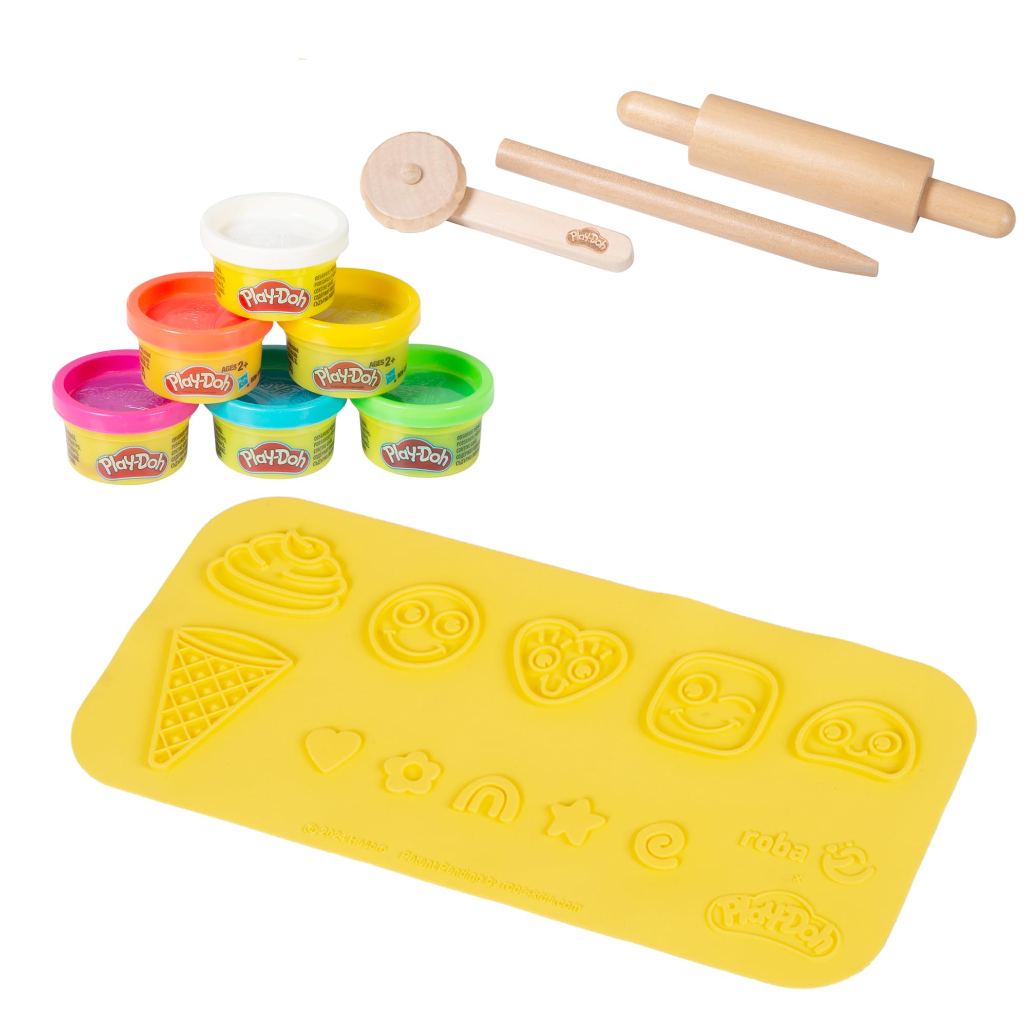 مجموعه بازی خلاق Play-Doh سه‌بعدی با موزه سیلیکونی ۳۰x۱۴.۵ سانتی‌متر، ابزارهای چوبی و 6 رنگ خاک رس غیر سمی، بازی نقش آفرینی کودکان، هنر و صنایع دستی، بازی پیش‌دبستانی، اسباب بازی‌های غذایی، پایدار، هیجان انگیز و هدیه آموزشی برای کودکان ۳ سال به بالا