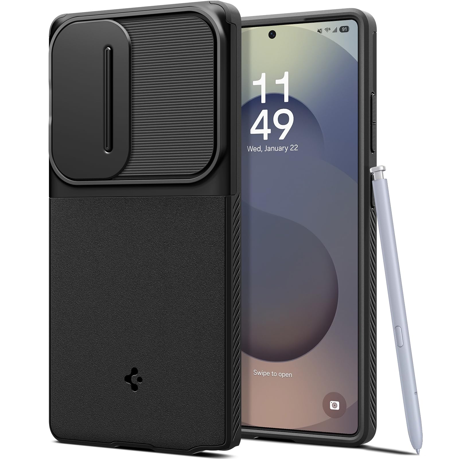 محافظ گوشی Spigen Optik Armor برای گوشی Samsung Galaxy S25 ULTRA همراه با پوشش دوربین واقعی (2025) - مشکی