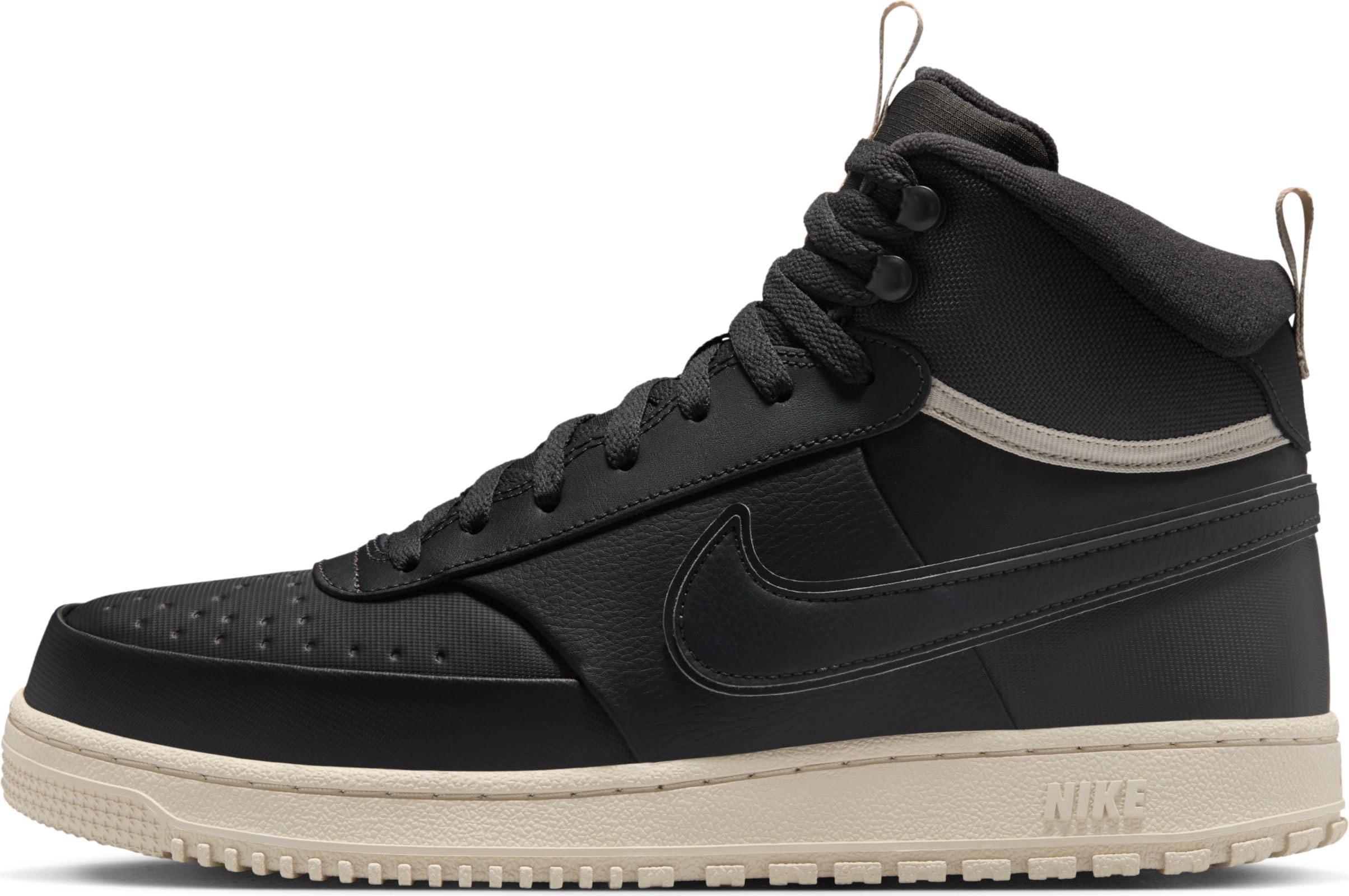 کفش‌های بندار میانه مردانه Nike COURT VISION MID WNTR با شماره ۴۶ اروپا، رنگ خاکستری تیره-خاکستری تیره-استخوانی.