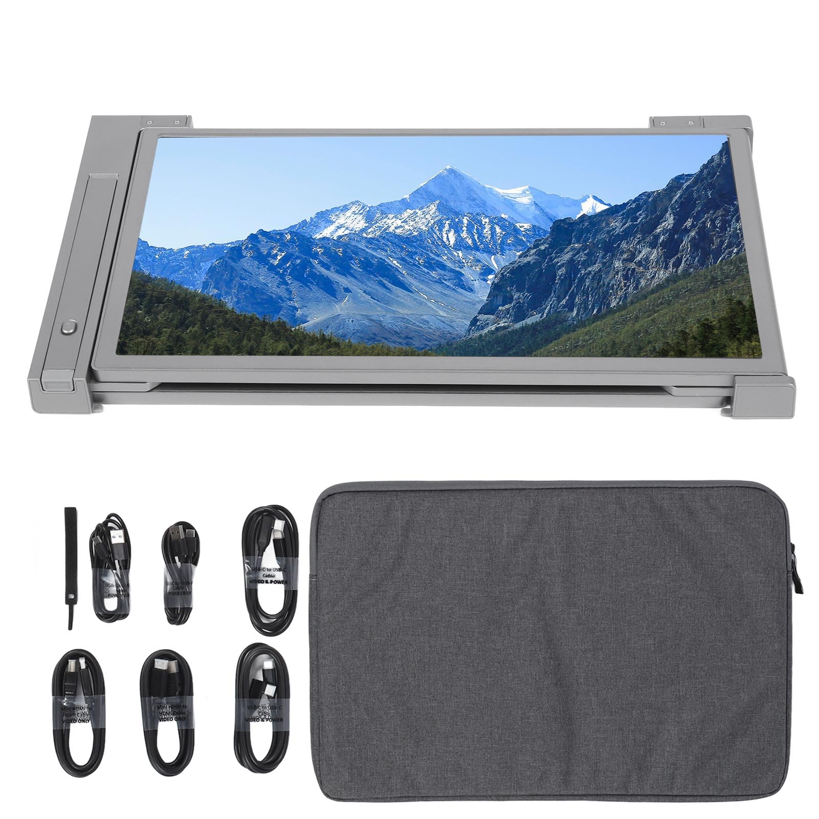 ترجمه: Brilluxa Laptop Screen Extender Portable، 1080P IPS Triple Portable Monitor - Triple Monitor Screen Extender برای لپ تاپ (نقره ای خاکستری)
