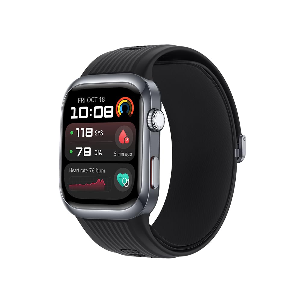 ساعت هوشمند HUAWEI WATCH D2، نمایشگر لمسی AMOLED 1.82 اینچ، پایش فشار خون، طراحی نازک، تماس بلوتوث، سازگار با آی‌اواس آندروید، 6 ماه مراقبت HUAWEI، رنگ مشکی