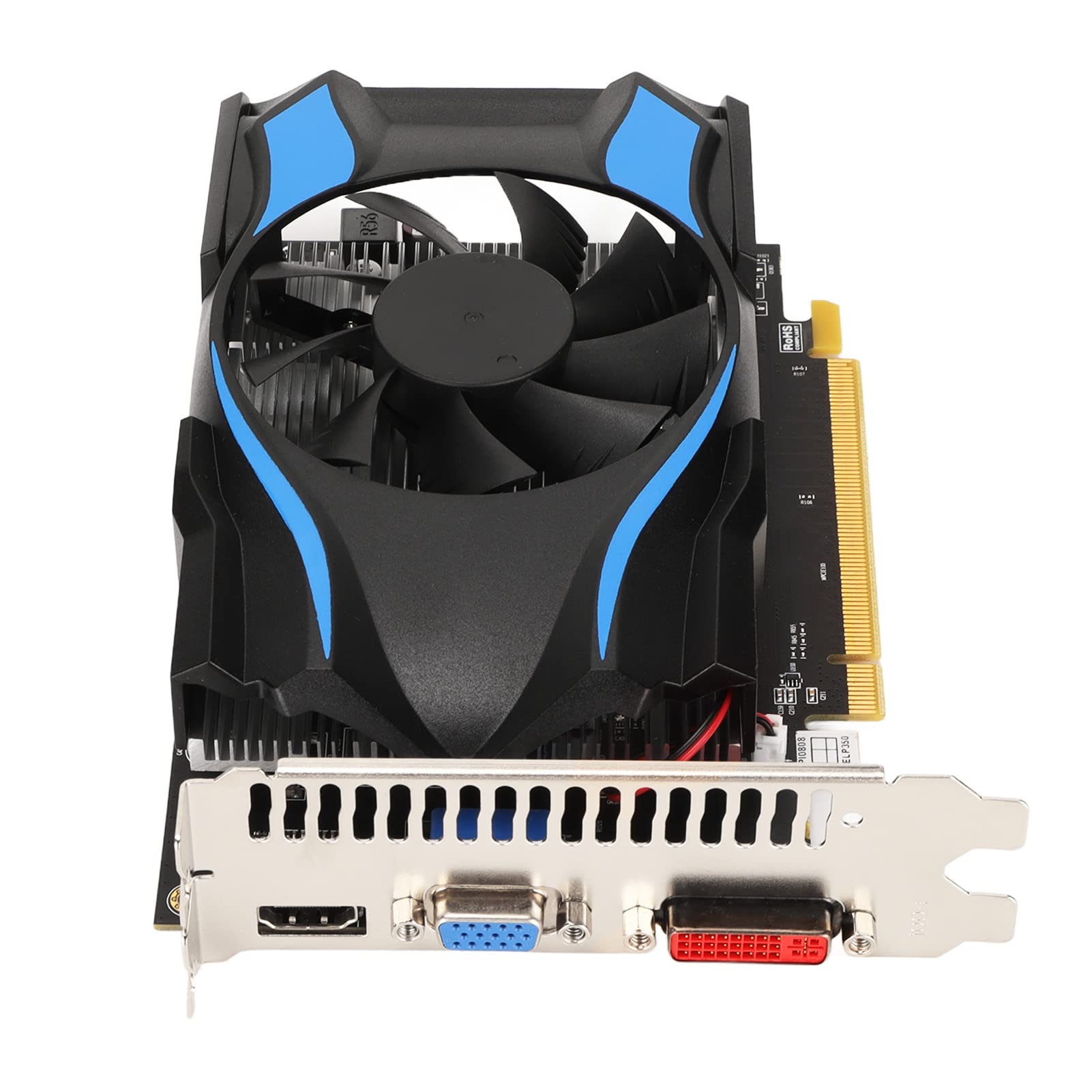 کارت گرافیک XUMIUZIY، 2 گیگابایت GDDR5 128 بیت PCIE X16 3.0، کارت گرافیک بازی، کارت گرافیک ویدئو GDDR5 با پشتیبانی از DirectX 12، VGA، DVI، سیستم خنک کننده با پنکه تک‌گردان