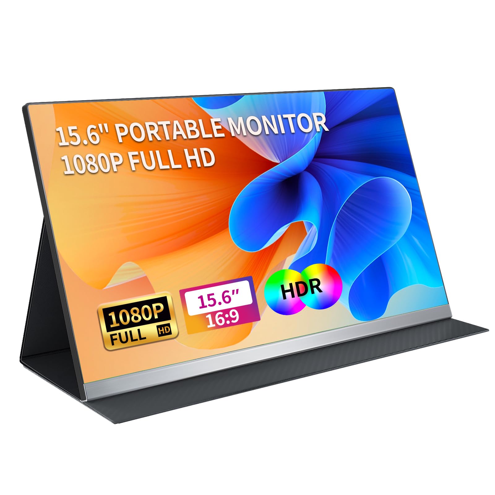 مانیتور قابل حمل F-wheel P4 | 1080P | 15.6 اینچ | USB-C، HDMI | PC، Mac، تلفن، PS5، Switch | پشتیبانی از HDR، Plug and Play، توسعه‌دهنده صفحه نمایش لپتاپ 15.6 اینچ 1080P