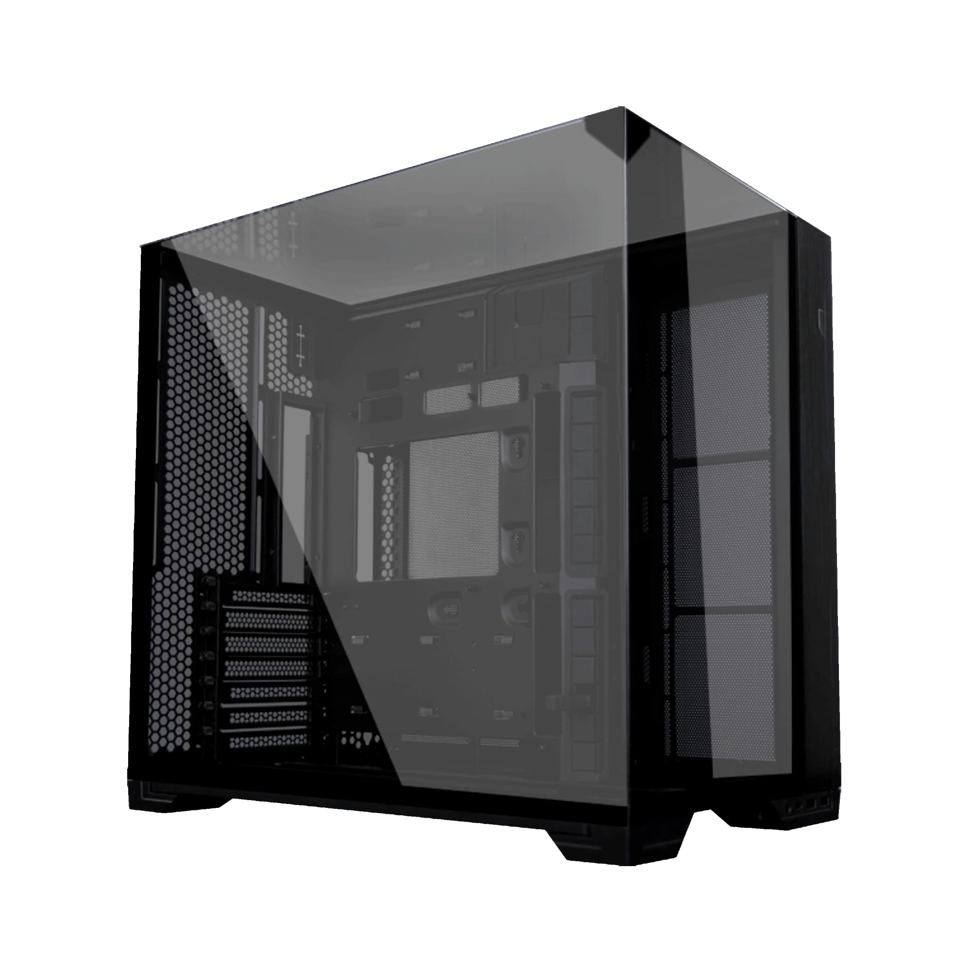 جعبه کامپیوتر میانی ATX Lian Li O11 Vision Compact Black-Steel-Tempered Glass - پشتیبانی از پشتیبانی-Back Connect-O11VPX
