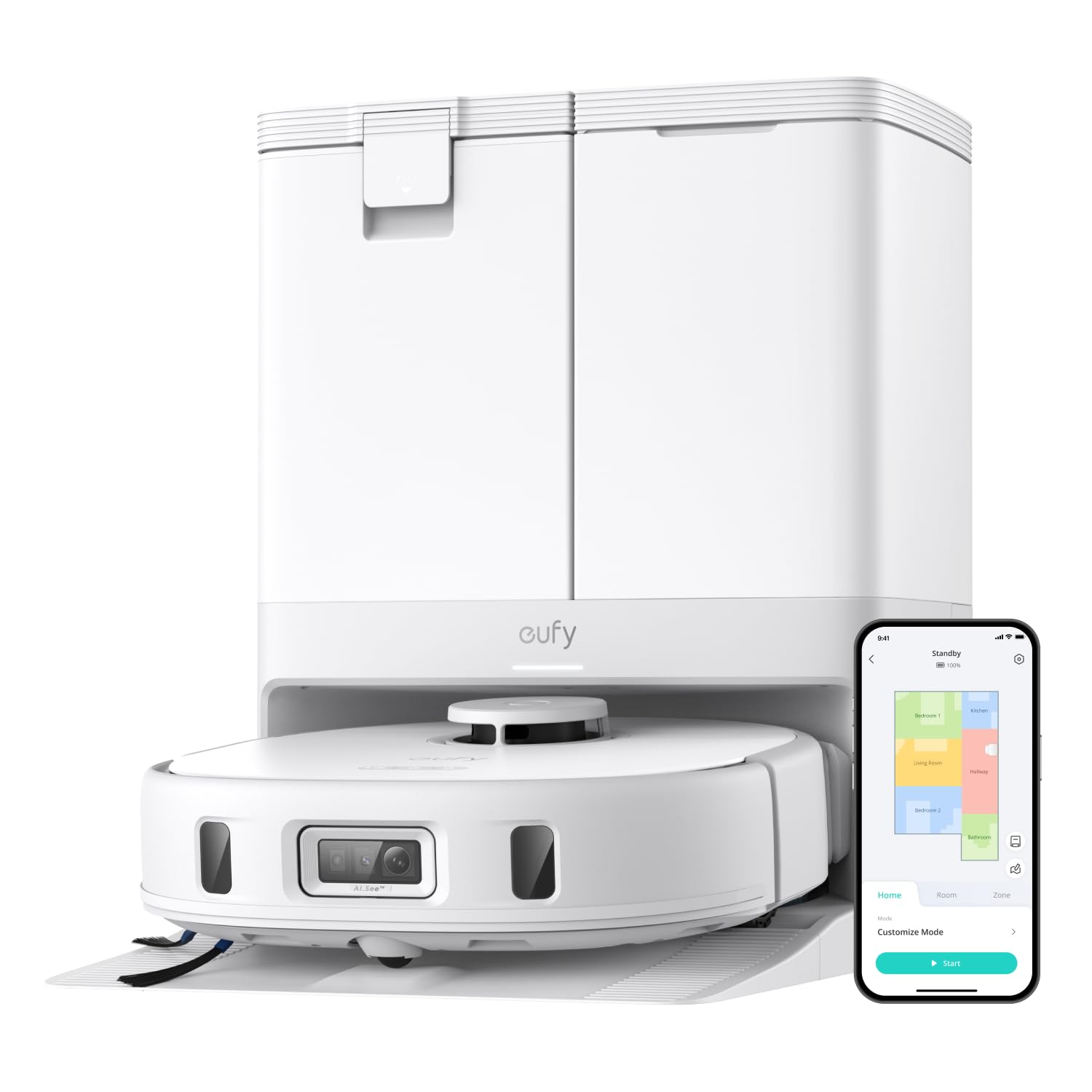 مکنولوژی انوی X10 Pro Omni Robot Vacuum و Mop با جذب ۸٬۰۰۰ پاسکال، دو ماپ با لیفت خودکار ۱۲ میلی متر و شناسایی فرش، پرهیز از موانع هوش مصنوعی، شستشوی خودکار ماپ، خودخشک‌شو و خالی‌کردن خودکار