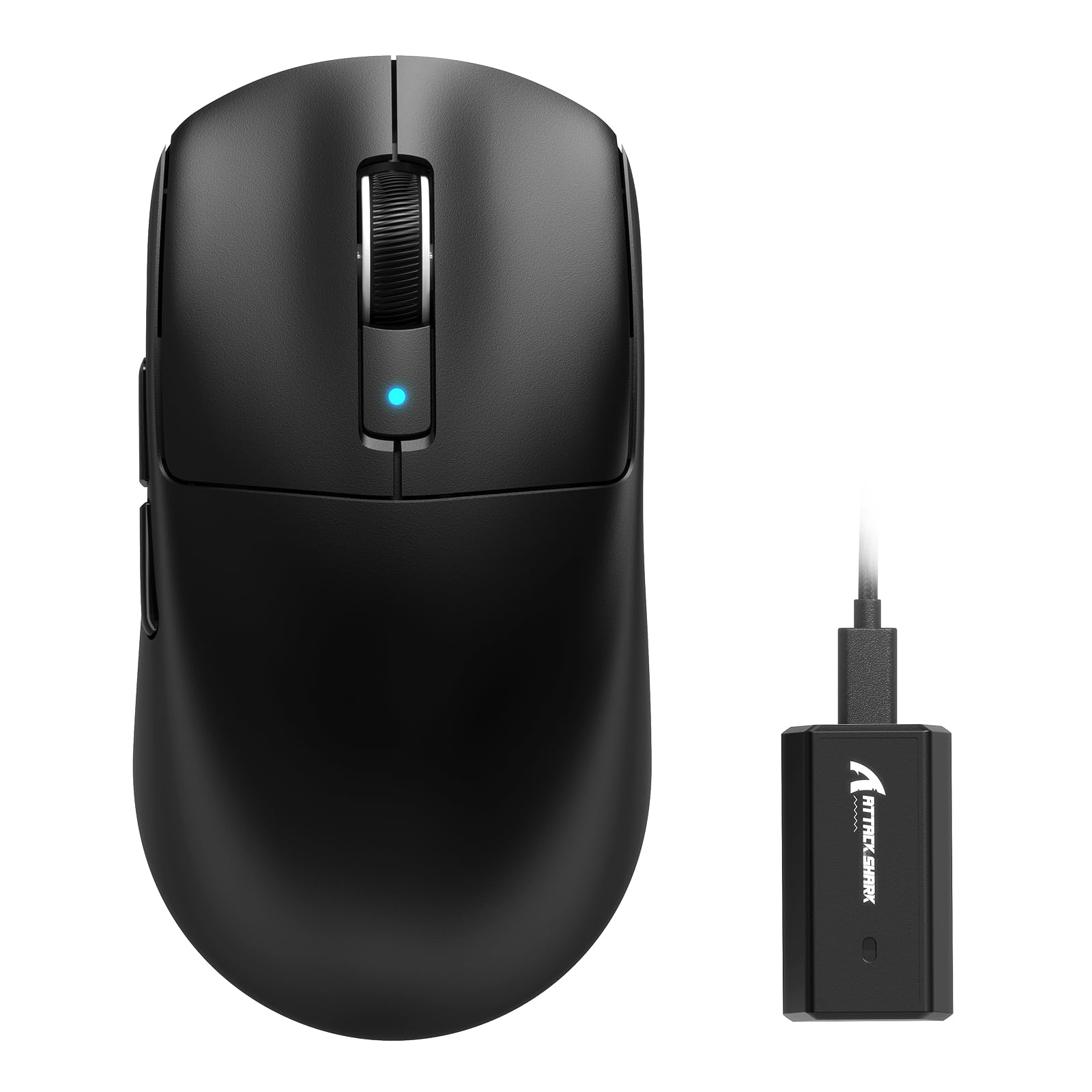 حمله کردن، موشواره بازی بی‌سیم ATTACK SHARK R6 با فرکانس 8KHz، وزن فوق‌سبک 42 گرم، کنترل‌کننده Nordic 52840، حسگر بازی PixArt PAW3950MAX، بلوتوث/2.4 گیگاهرتز/سیمی، 6 دقت DPI قابل تنظیم تا 42000، باتری قابل شارژ 250mAh، قابل استفاده بر روی کامپیوتر/مک (سیاه) سیاه R6 سیاه