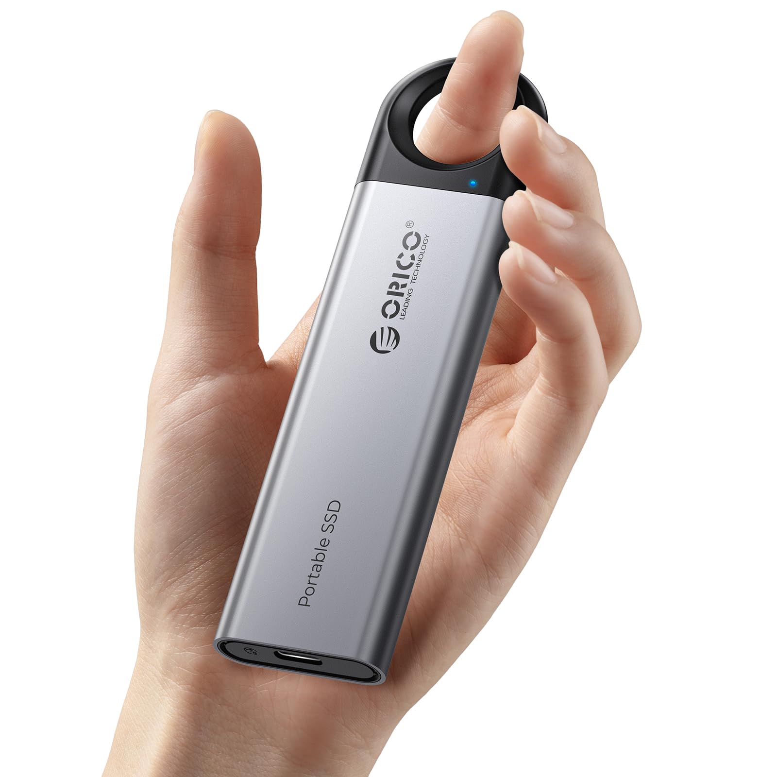 حافظه جانبی ORICO 512GB SSD تا 1050 مگابایت بر ثانیه، طراحی با سوراخ آویز، درایو حالت جامد قابل حمل، کابل 2 در 1 USB C&A، انباری قابل اعتماد برای گوشی‌های هوشمند Type-C، تبلت‌ها، لپتاپ‌ها - C10 512GB C10