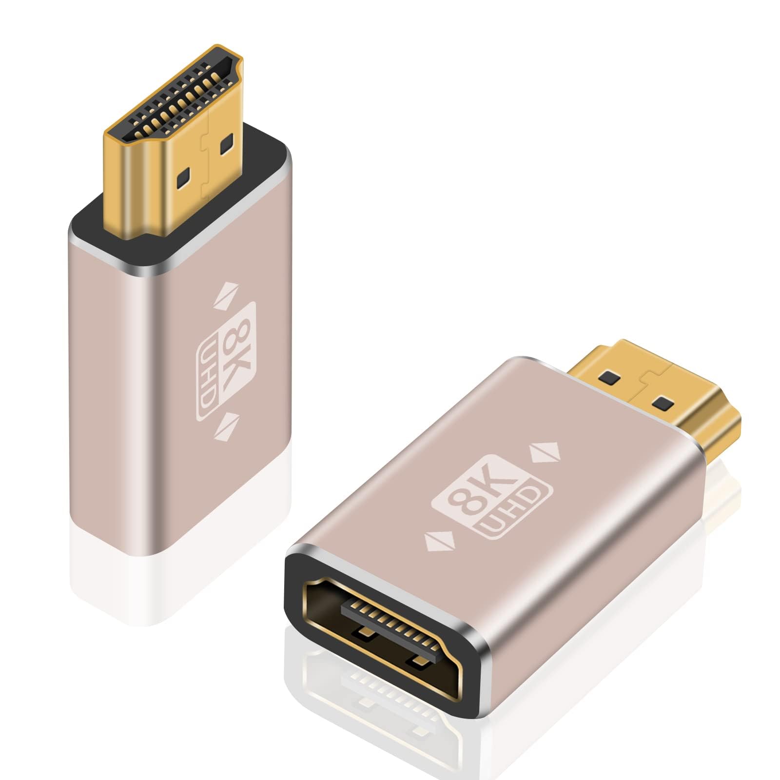 KASTWAVE 8K HDMI Extender Adapter, 2 Pack 48Gbps HDMI Male to Female Adapter, Supports 8K@60Hz, 4K@120Hz, UHD HDMI Connector for Laptop, DVD, Monitors, TV, PS4, PS5, Xbox