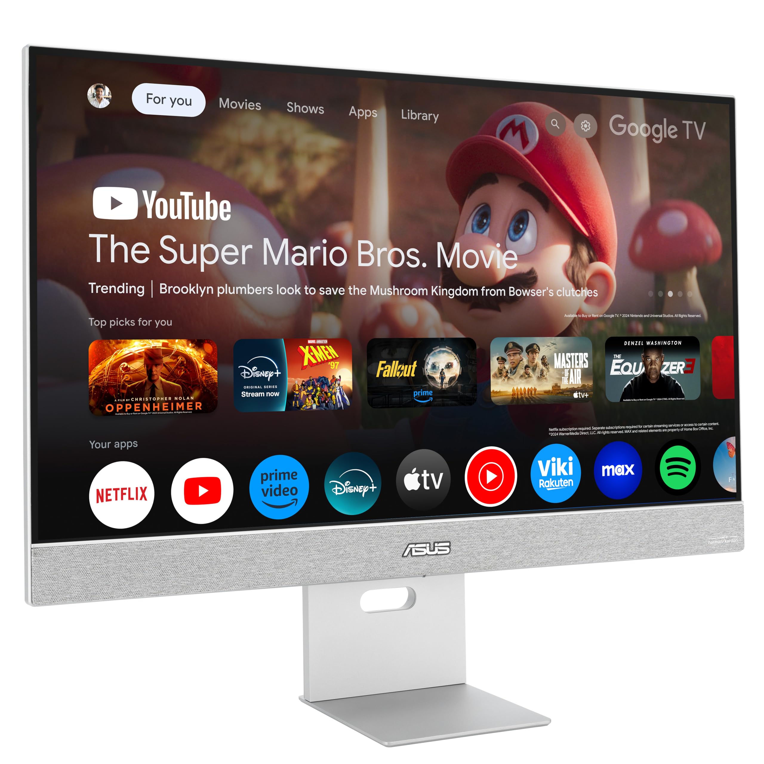 مانیتور ASUS ZenScreen MS27UC 27 اینچ Ultra HD IPS (3840x2160)، HDMI، DisplayPort، USB Hub، سازگار با Google TV و Streaming، 99٪ sRGB نقره‌ای