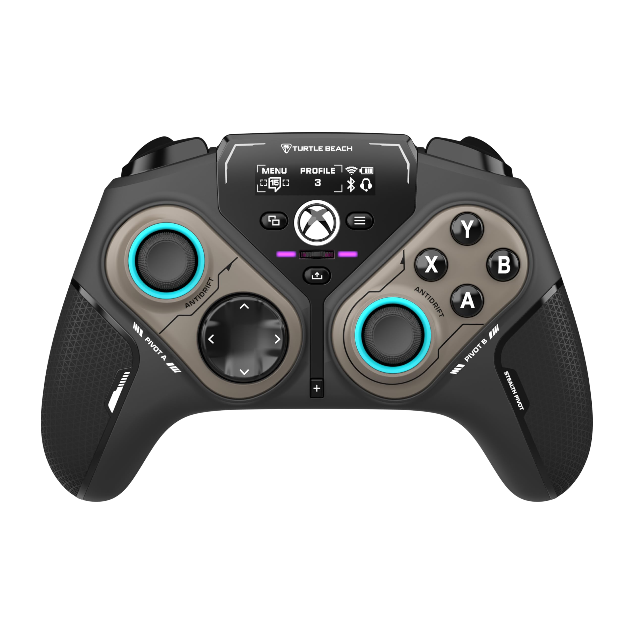 کنترلر بازی هوشمند بی‌سیم Turtle Beach Stealth Pivot - ویندوز PC، Xbox Series X|S، Xbox One، اندروید - ماژول‌های چرخشی، داشبورد نمایش، دسته‌های اثر هال، دکمه‌های قابل تعویض، بلوتوث
